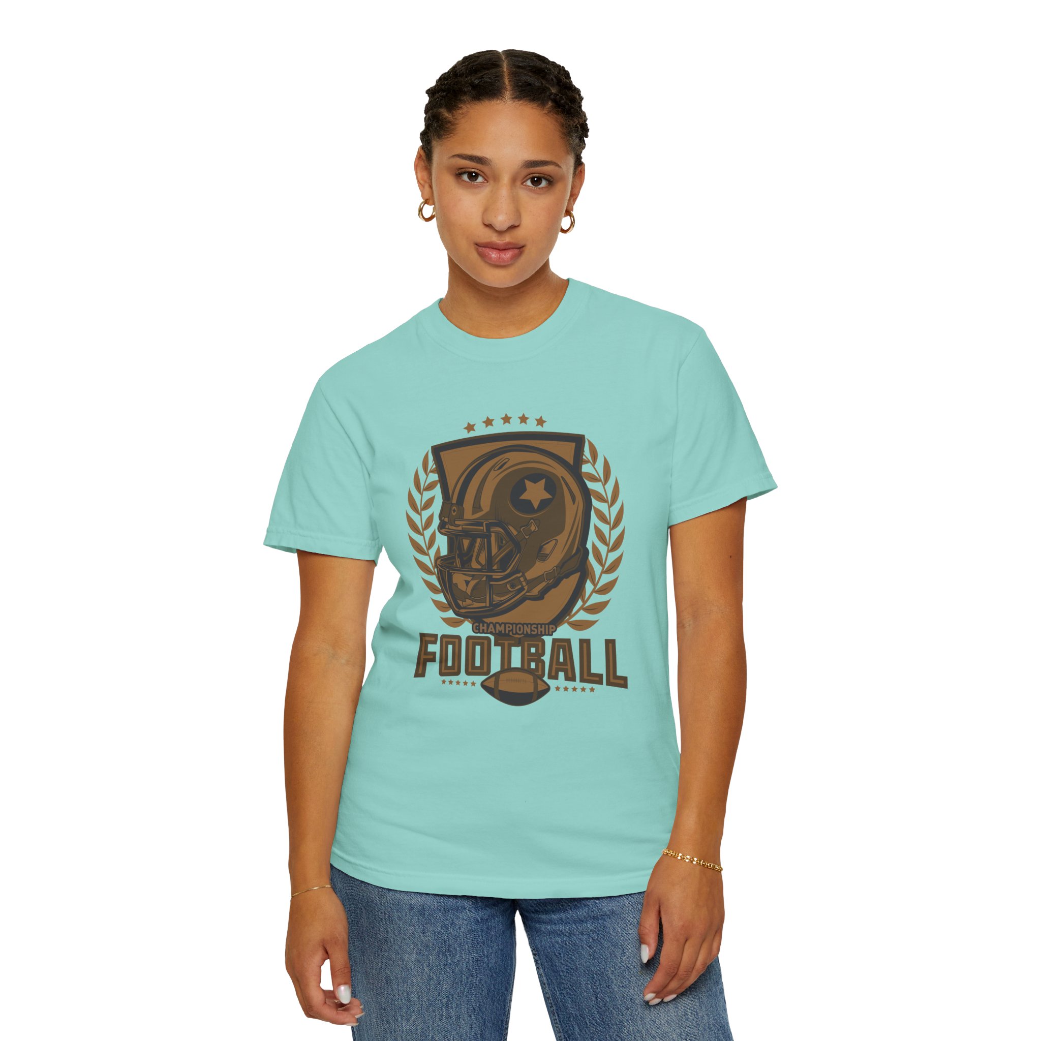 C - 16.14 - Football Unisex Garment-Dyed T-shirt | Casual Sports Apparel, Gift for Fans, Game Day Wear, Comfortable Everyday Style. - Image 28