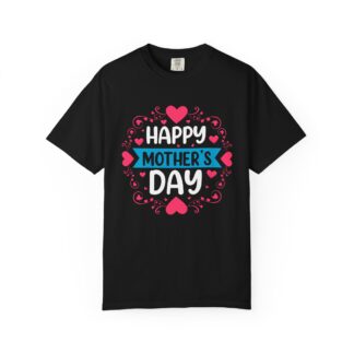 “Happy Mother’s Day” Heart Design T-Shirt – Cute Love Graphic Tee for Moms, Perfect Gift Giving & Celebration Wear. - Image 1