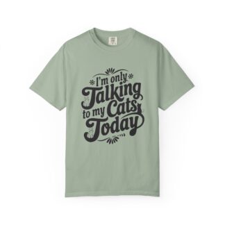 b2 - 5.8 - Talking to My Cats Today T-Shirt – Funny Cat Lover Graphic Tee for Introvert Humor & Cozy Pet Lover Vibes.