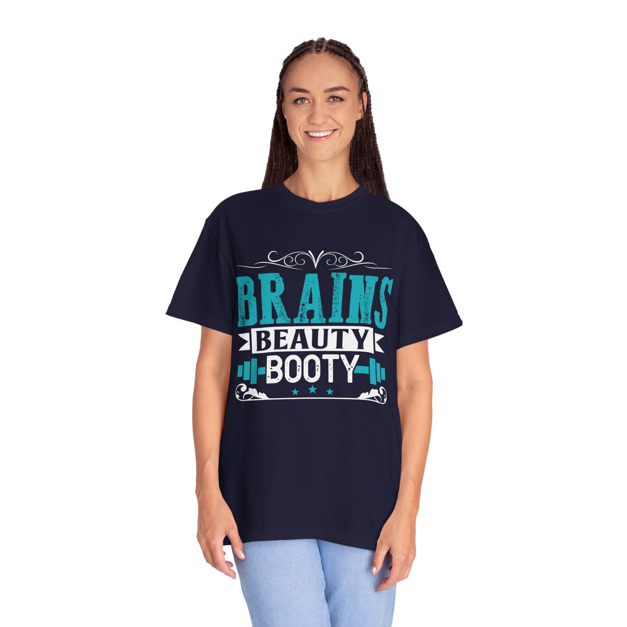 b2 - 6.12 - Brains Beauty Booty T-Shirt – Motivational Fitness Graphic Tee for Confidence, Strength & Empowered Style. - Image 27