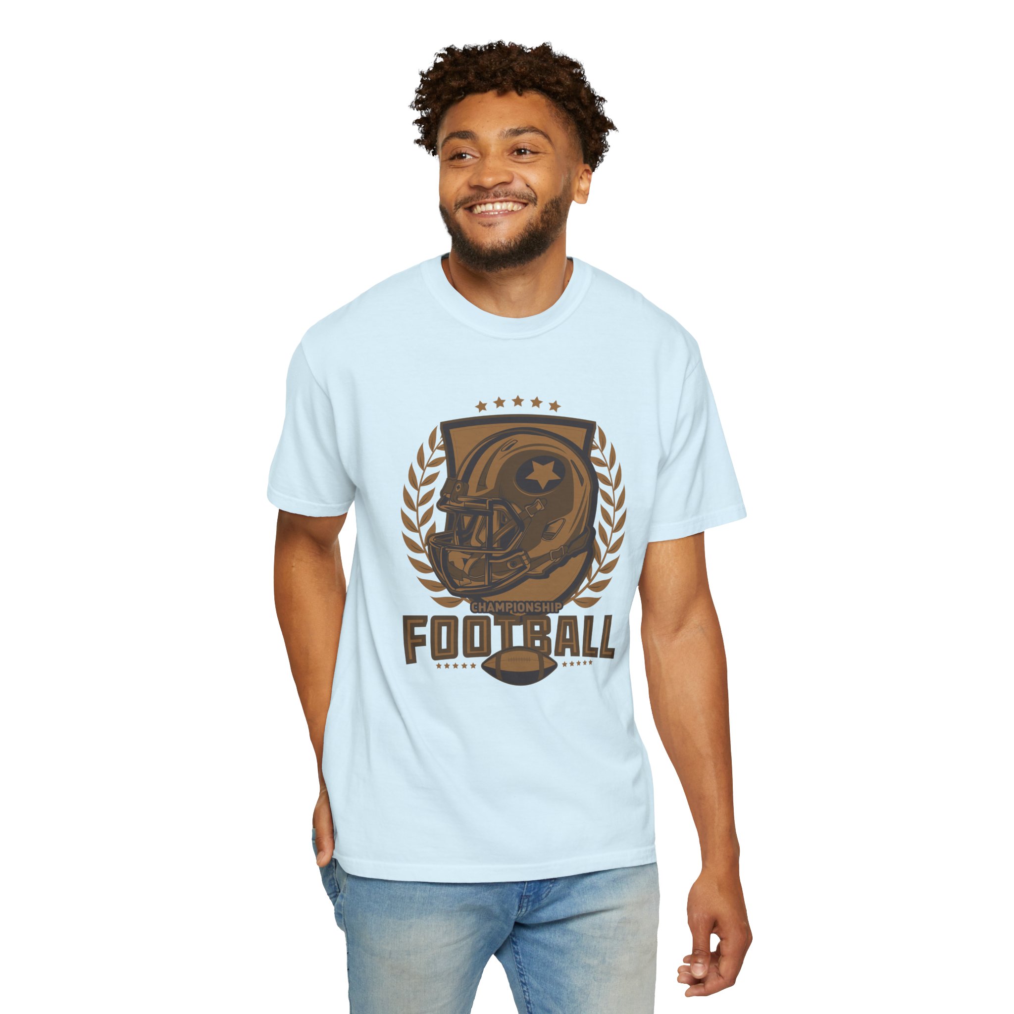 C - 16.14 - Football Unisex Garment-Dyed T-shirt | Casual Sports Apparel, Gift for Fans, Game Day Wear, Comfortable Everyday Style. - Image 38