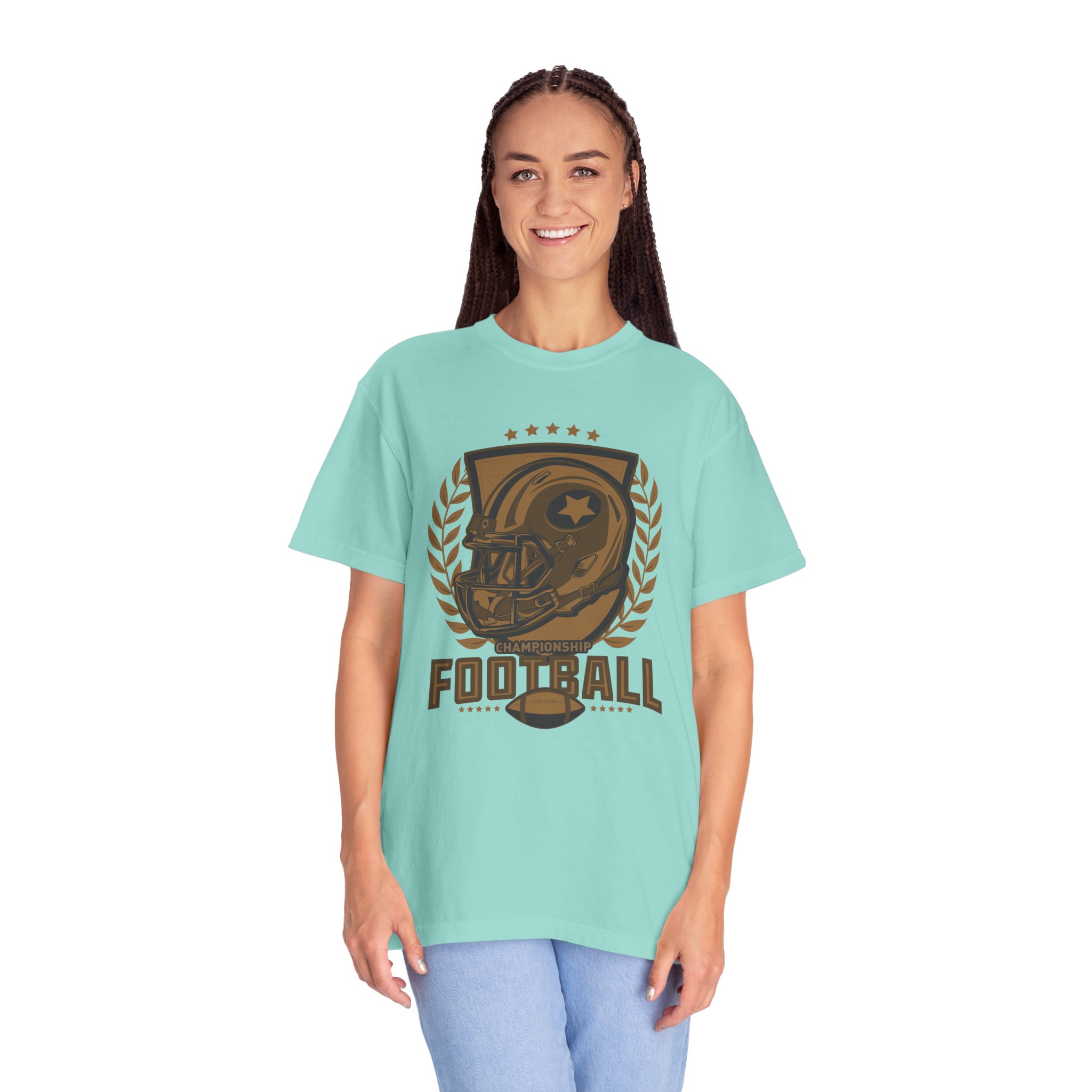C - 16.14 - Football Unisex Garment-Dyed T-shirt | Casual Sports Apparel, Gift for Fans, Game Day Wear, Comfortable Everyday Style. - Image 27