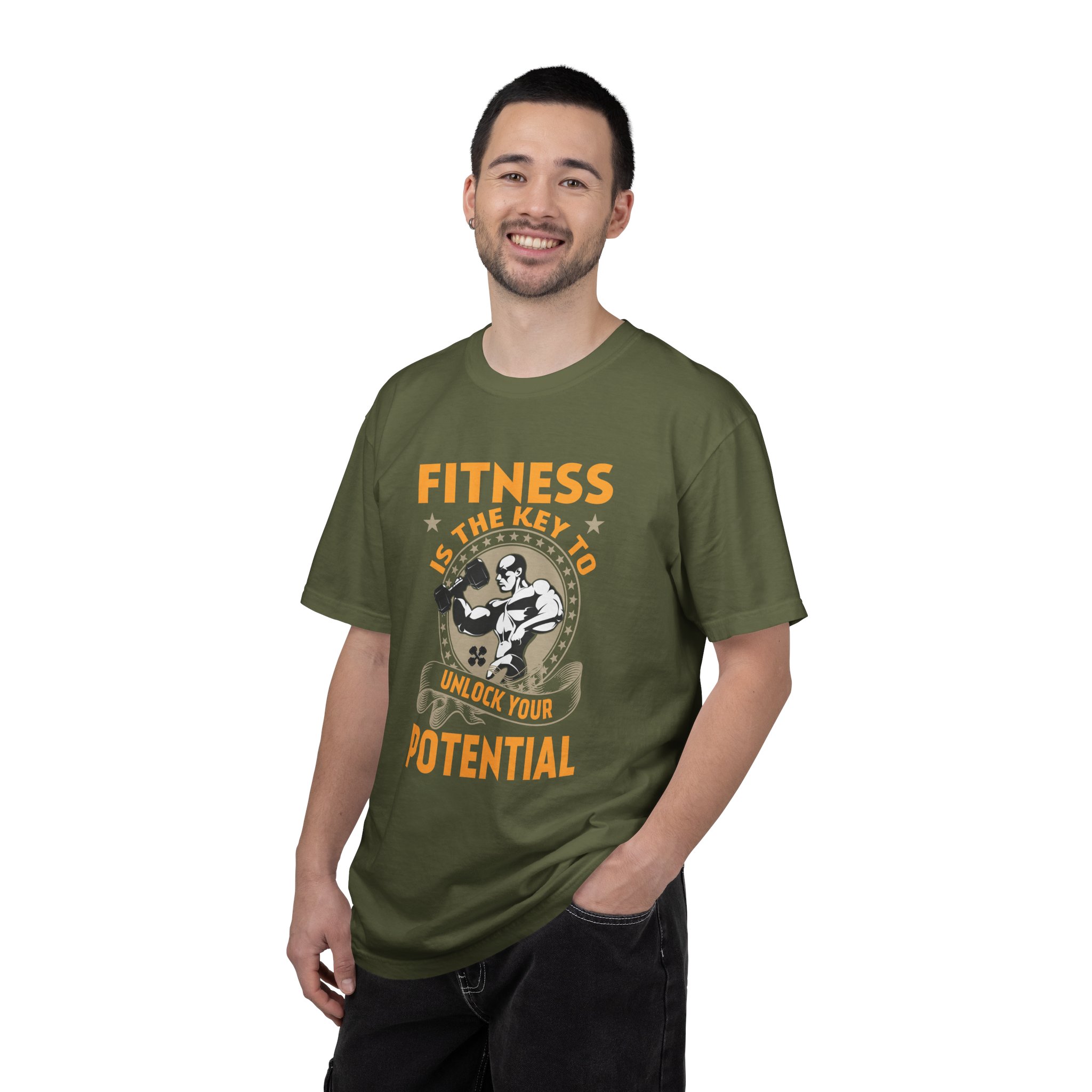 Fitness Is the Key to Unlock Your Potential T-Shirt – Motivational Gym Graphic Tee for Athletes, Strength & Peak Performance. - Image 10
