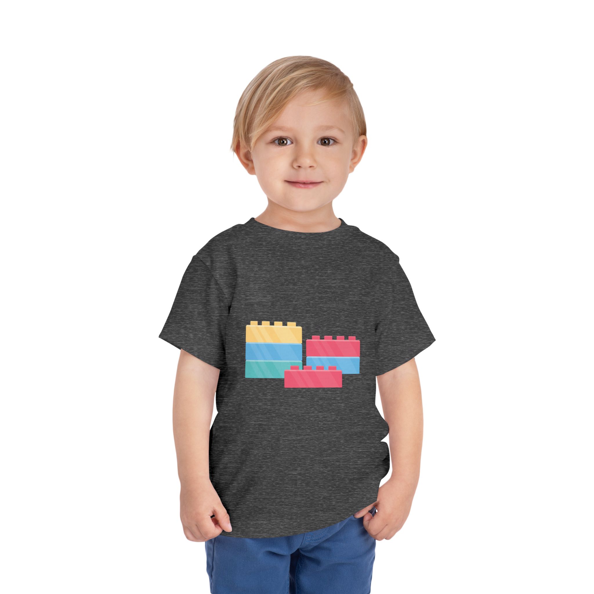 Colorful Building Blocks Toddler T-Shirt – Cute Kids Graphic Tee for Boys & Girls. - Image 19