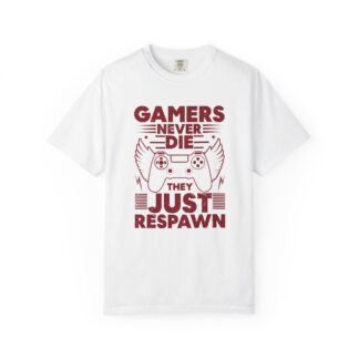 Retro Gaming Tshirt: Classic Arcade - Gamers Never Die They Just Respawn Unisex Tee - Image 9