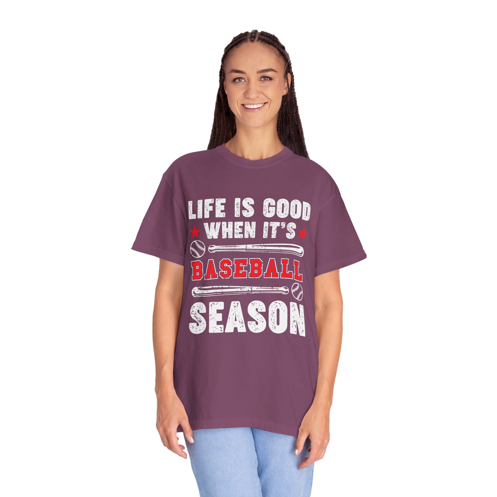 Life Is Good Baseball Season T-Shirt, Unisex Tee for Sports Lovers, Gift for Baseball Fans, Casual Wear, Summer Vibes, Game Day Apparel. - Image 51