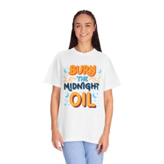 Bold motivational quote tee - Burn the Midnight Oil Unisex Tee - Image 11