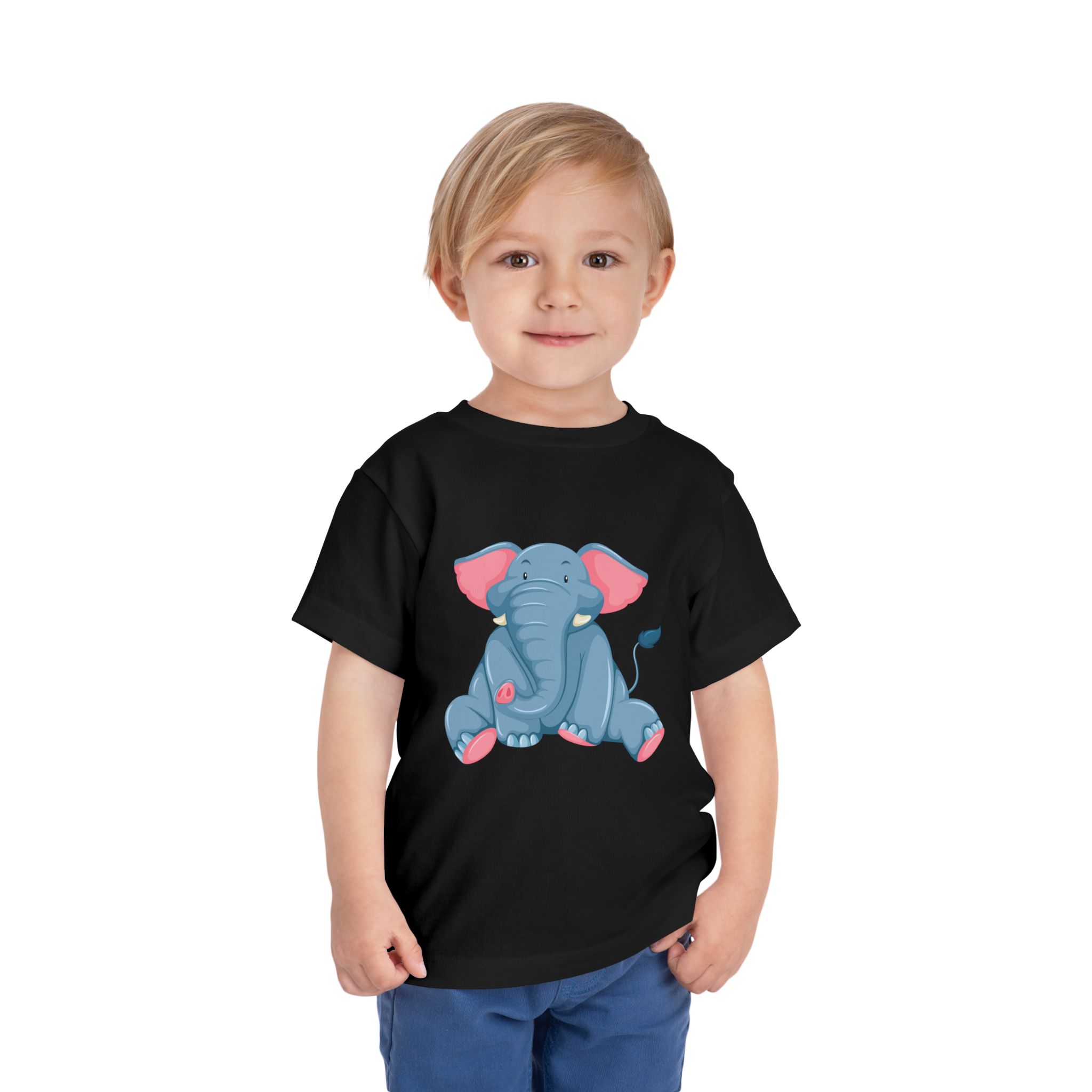 Cute Baby Elephant Toddler T-Shirt – Adorable Pink & Blue Elephant Graphic Tee for Kids, Boys & Girls. - Image 11