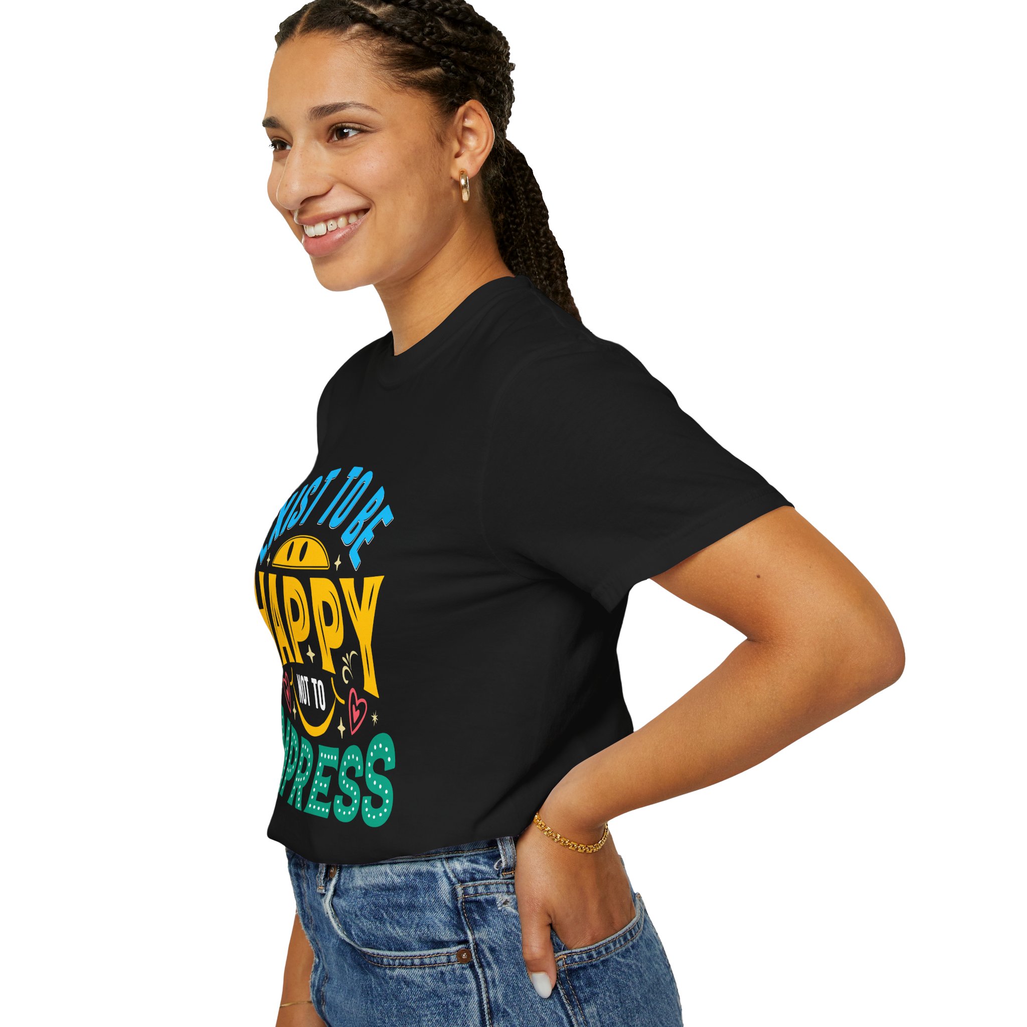 b2 - 2.2 - Exist to Be Happy Not to Impress T-Shirt – Positive Inspirational Graphic Tee for Self-Love & Authentic Living. - Image 5