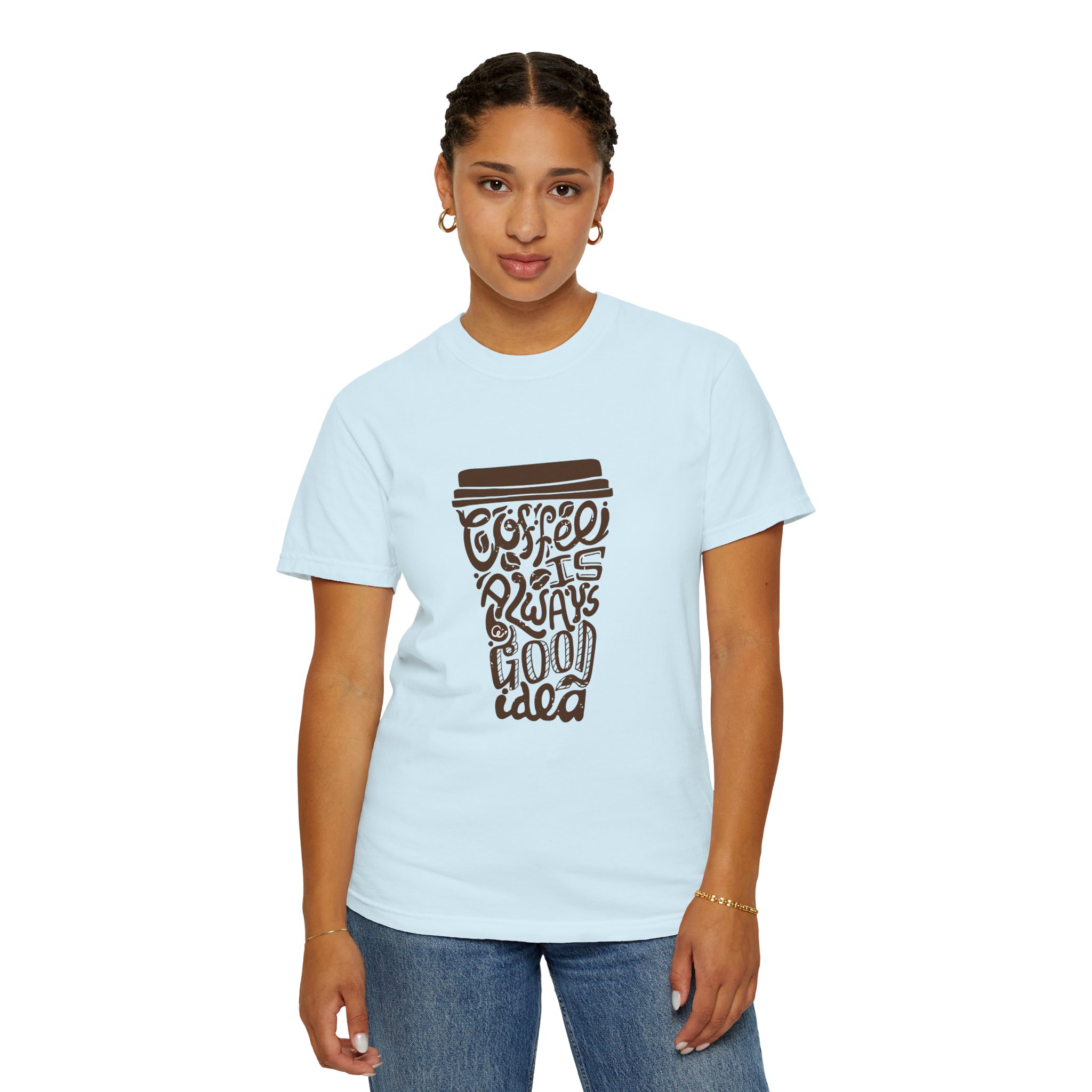 Coffee Lovers Unisex T-shirt - Soft Garment-Dyed Tee, Perfect for Everyday Wear, Coffee-Themed Gift, Unique Graphic Tee. - Image 4