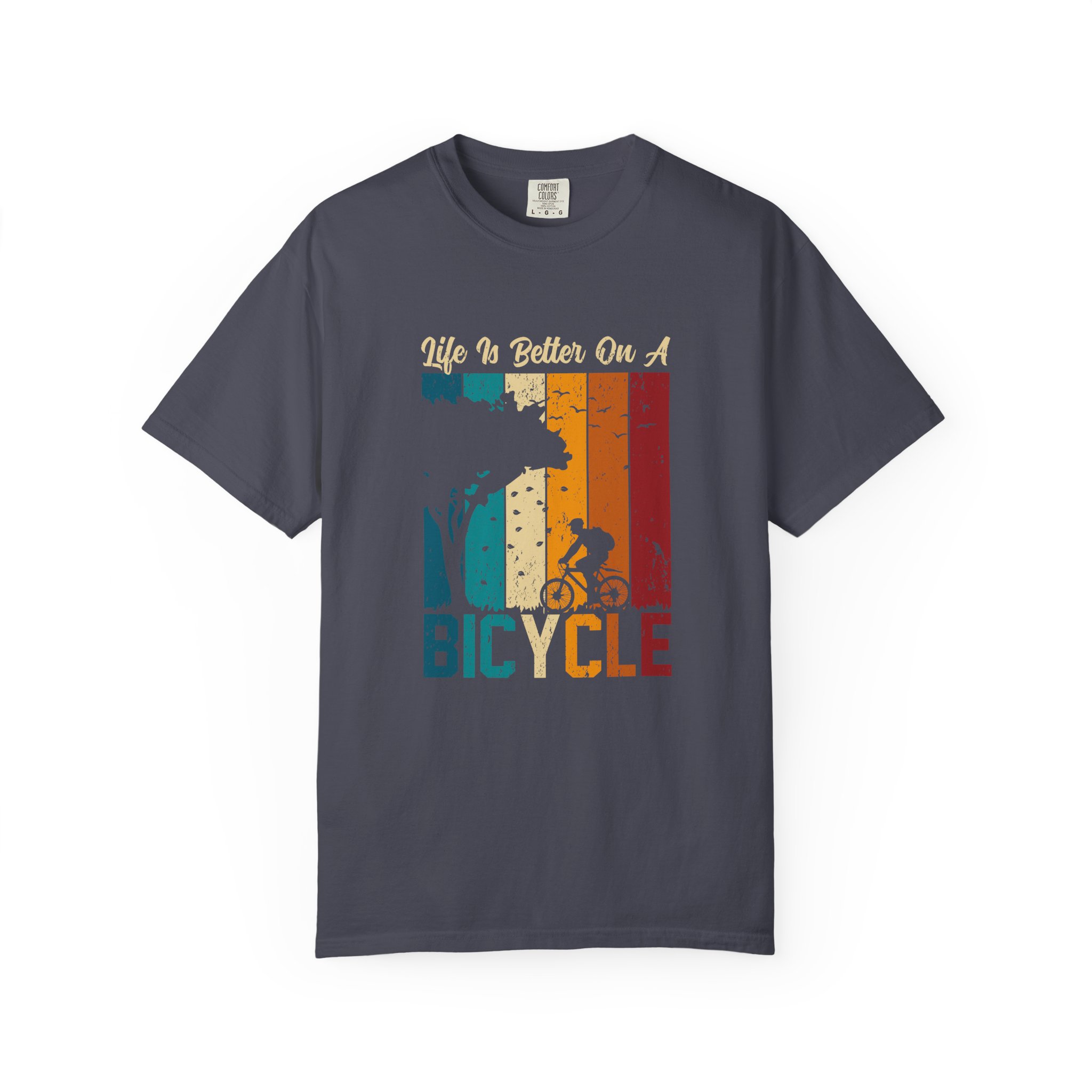 Bicycle Adventure T-Shirt, Unisex Garment-Dyed Tee for Cycling Enthusiasts, Perfect Gift for Riders, Eco-Friendly Apparel, Summer Outing Top. - Image 25