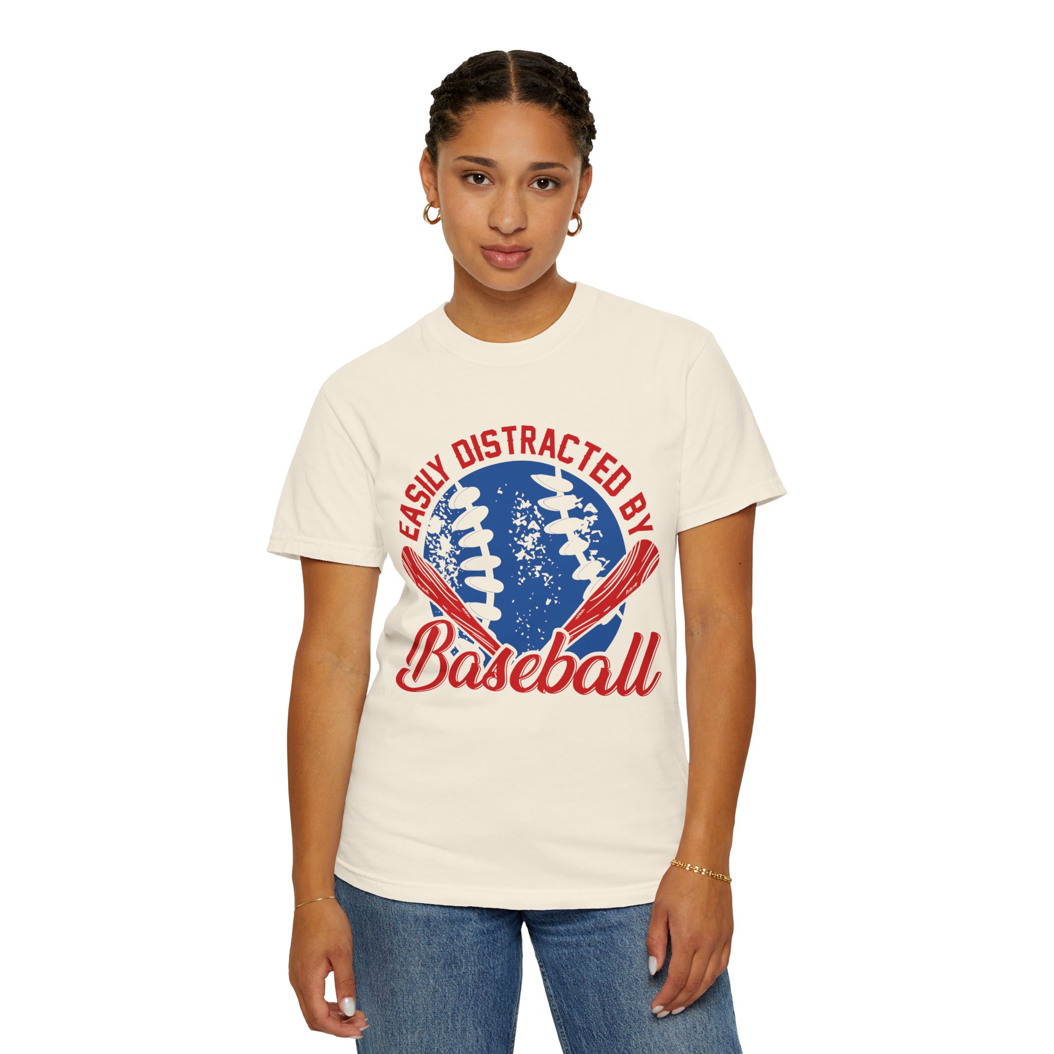 Unisex Baseball T-Shirt - Easily Distracted by Baseball, Sporty Tee, Gift for Baseball Lovers, Summer Wear, Casual Apparel. - Image 4