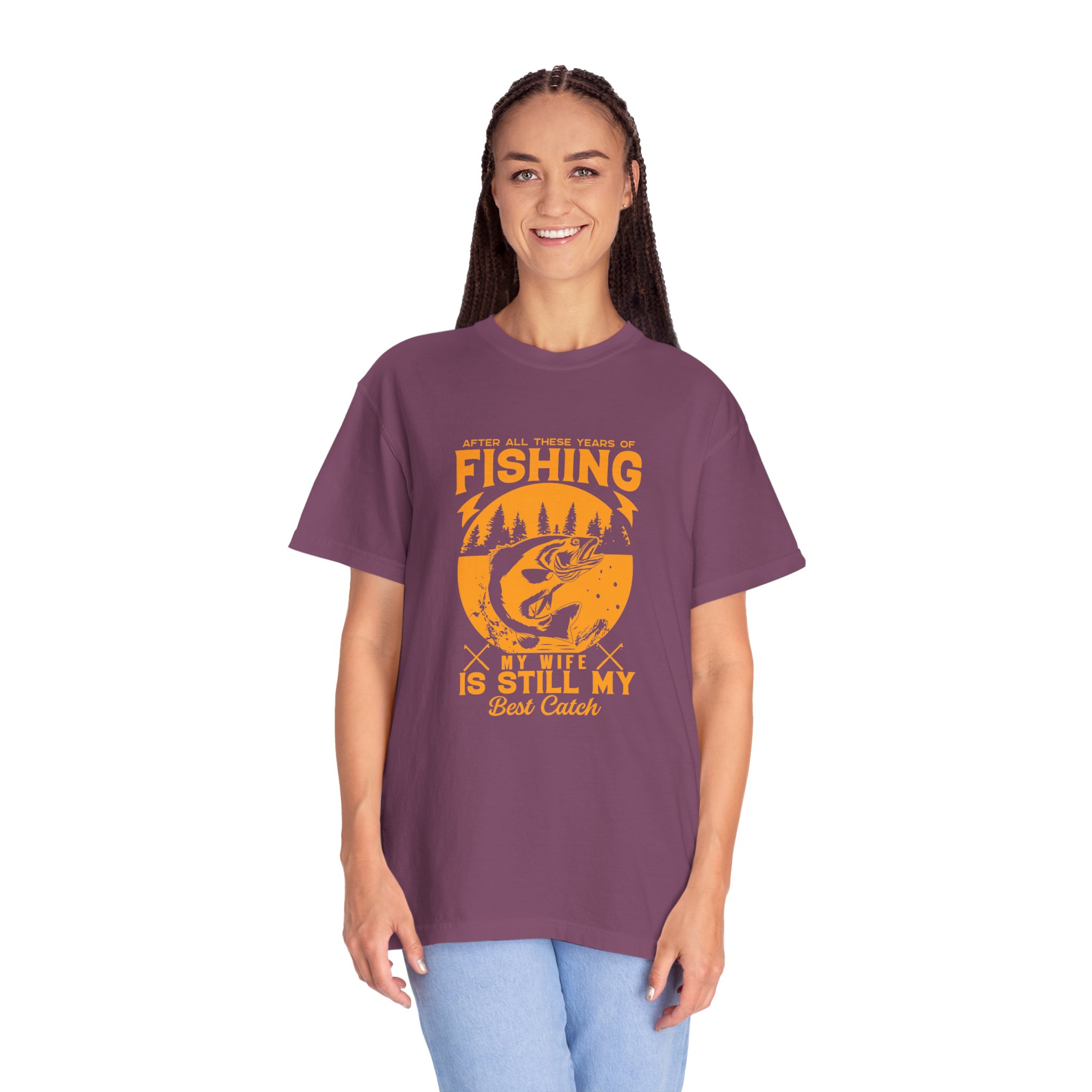 Fishing Enthusiast T-Shirt - My Wife is Still My Best Catch | Gift for Fishermen, Casual Wear, Fishing Trip. - Image 35