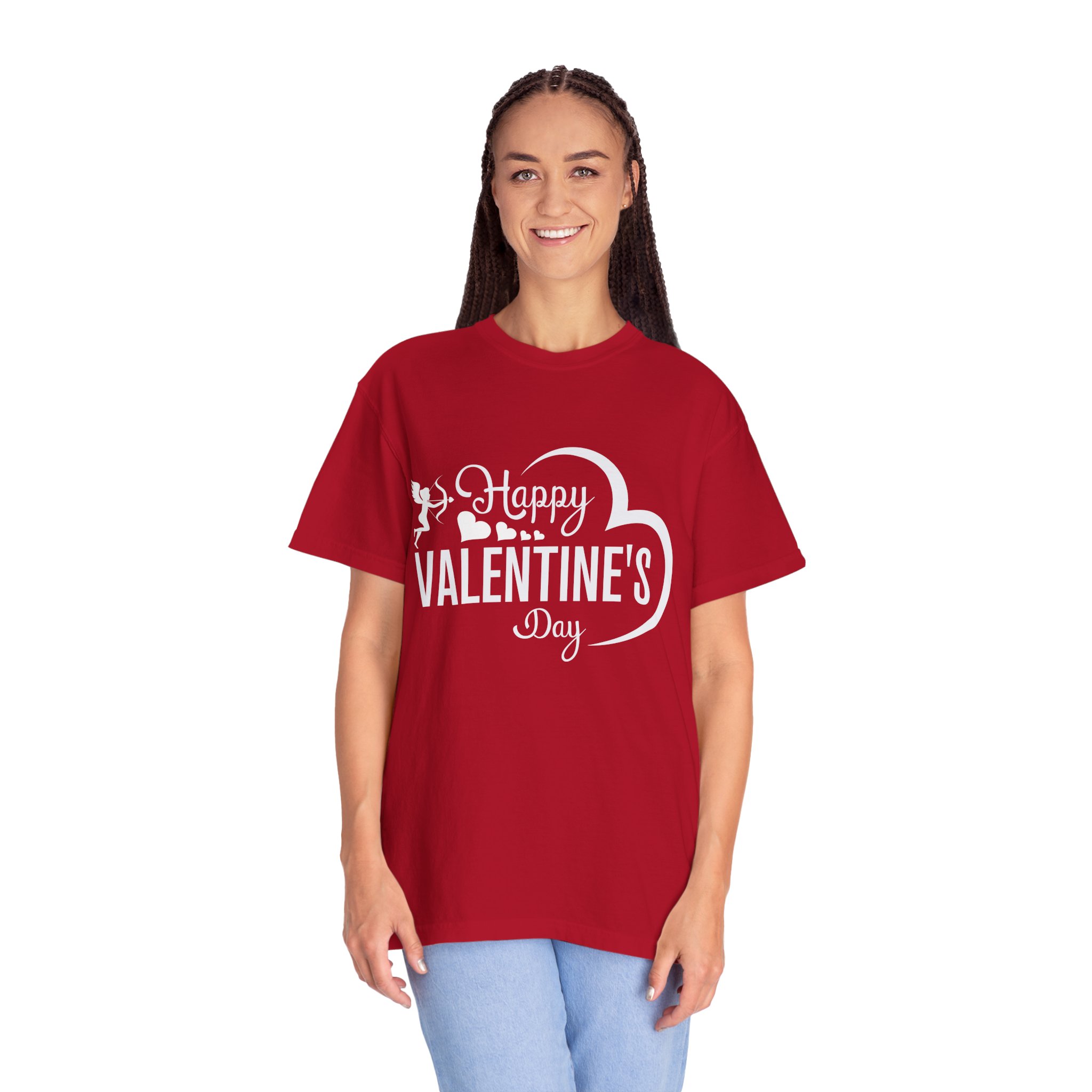 Unisex Garment-Dyed T-shirt for Valentine's Day, Cute Couple Shirt, Love-themed Tee, Perfect Gift, Holiday Apparel. - Image 3