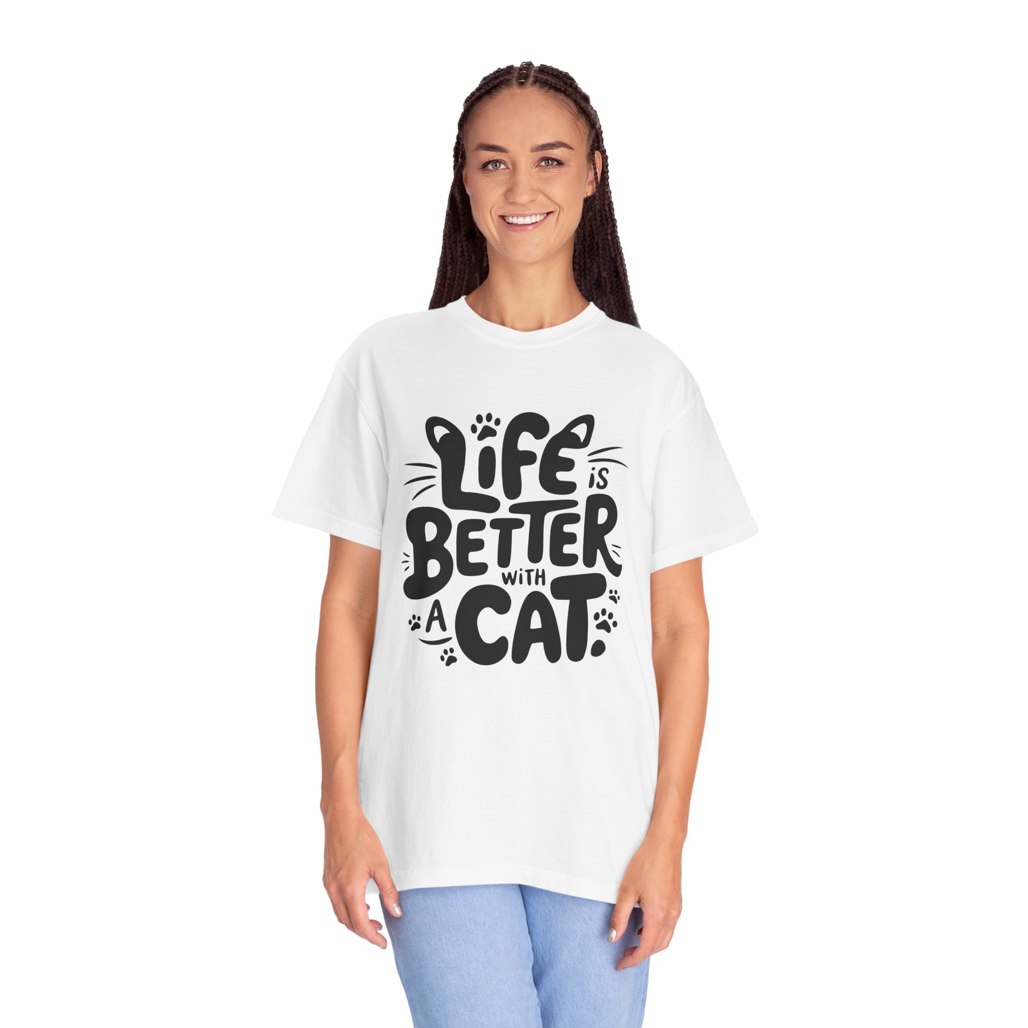 Life is Better with a Cat Unisex Tee, Cat Lover Gift, Animal T-Shirt, Cute Cat Shirt, Casual Wear for Cat Moms, Fun Pet Apparel. - Image 11