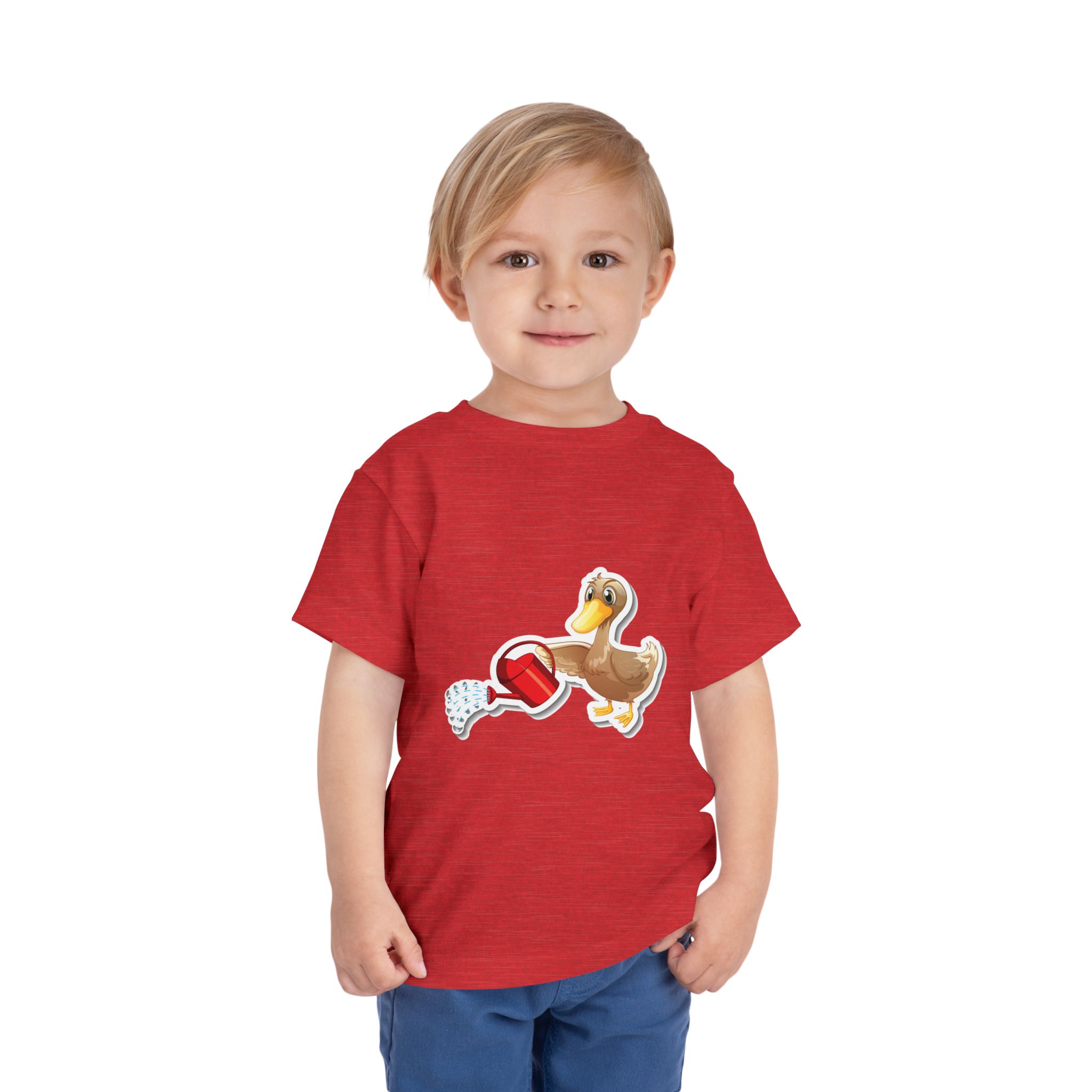 Cute Duck with Watering Can Toddler T-Shirt – Adorable Garden Animal Graphic Tee for Kids, Boys & Girls. - Image 27