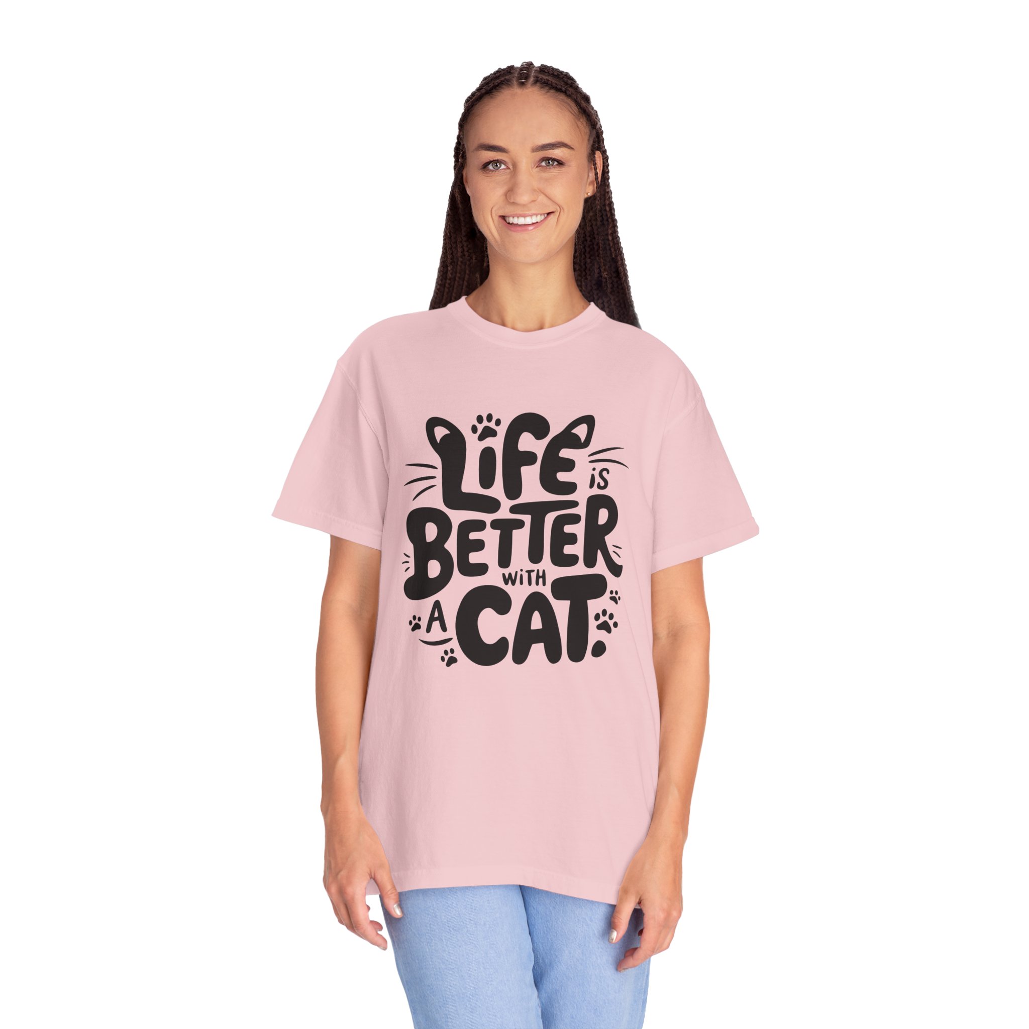 Life is Better with a Cat Unisex Tee, Cat Lover Gift, Animal T-Shirt, Cute Cat Shirt, Casual Wear for Cat Moms, Fun Pet Apparel. - Image 43