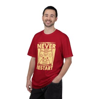 Gamer Controller t shirt for Gamers - Never Restart Gamer Controller Unisex Tee - Image 50