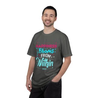 Inspirational quotes Tshirts for Self Love - Happiness Blooms From Within Unisex Tee - Image 10