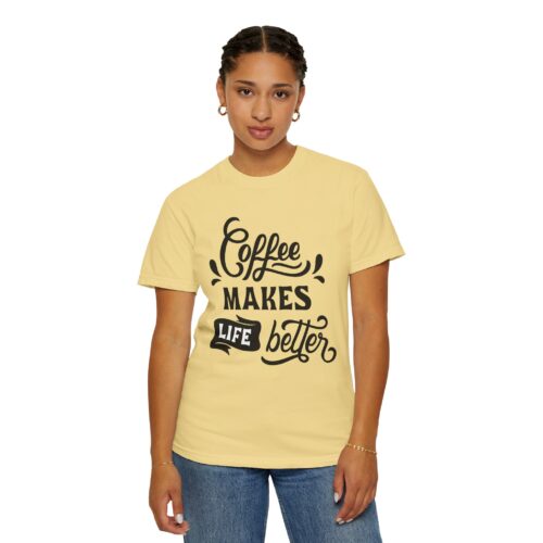 Coffee lover funny tshirt - Lives Better Tee - Image 20