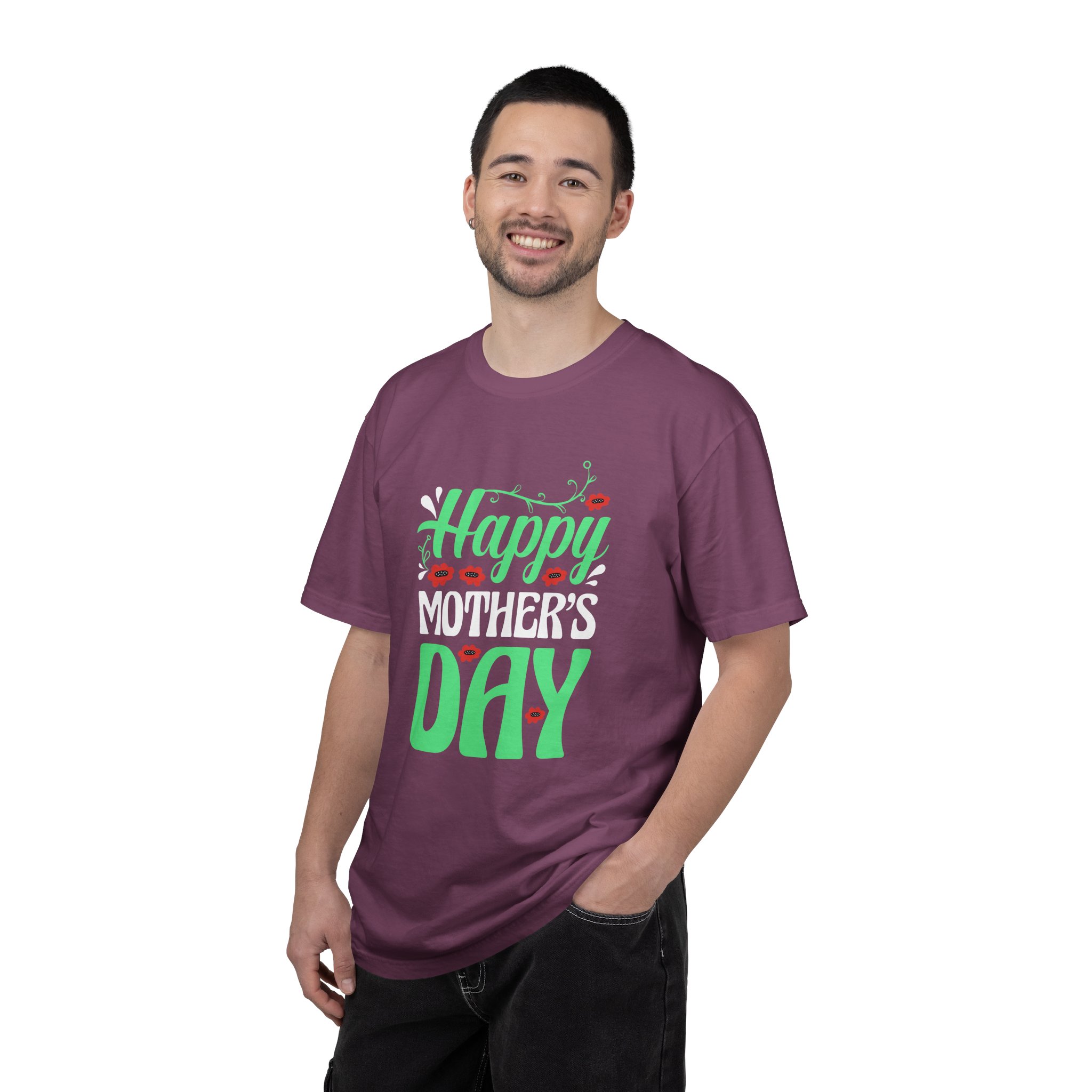 Happy Mother’s Day Festive Floral T-Shirt – Cute Love Graphic Tee for Moms, Perfect Gift Giving & Celebration Wear. - Image 2