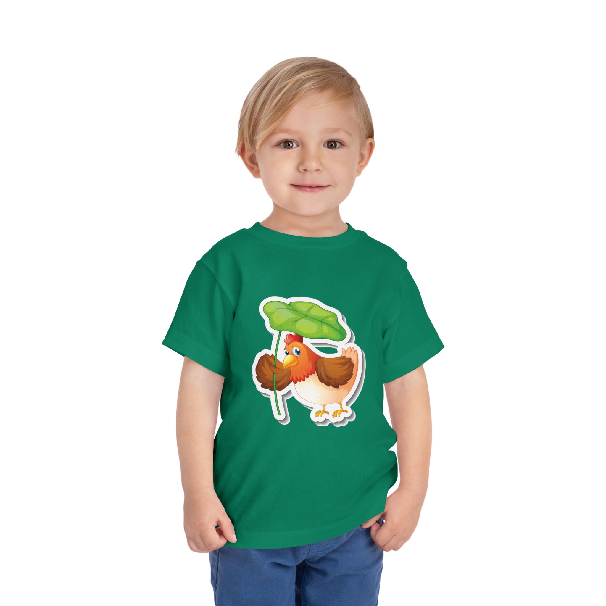 Cute Chick with Leaf Toddler T-Shirt – Adorable Baby Bird Graphic Tee for Kids, Boys & Girls. - Image 15