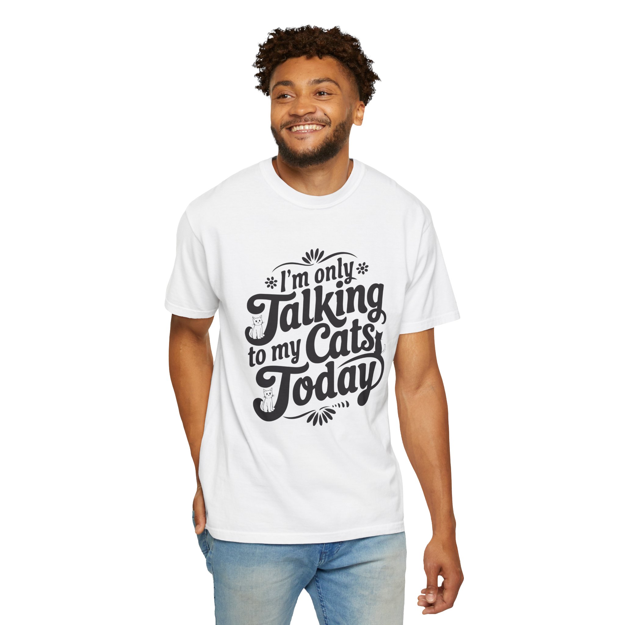 b2 - 5.8 - Talking to My Cats Today T-Shirt – Funny Cat Lover Graphic Tee for Introvert Humor & Cozy Pet Lover Vibes. - Image 14
