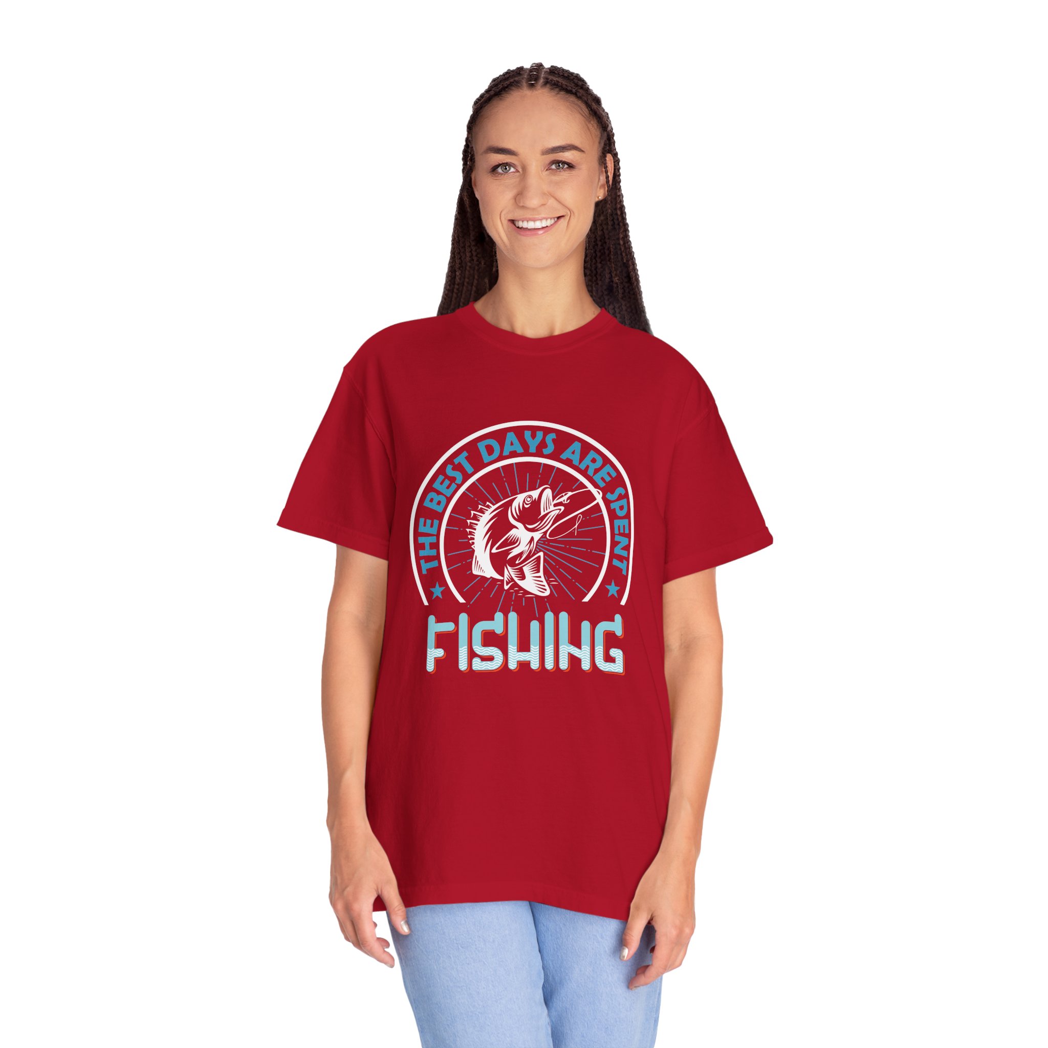 Fishing Enthusiast Garment-Dyed T-Shirt, Casual Wear, Gift for Dad, Outdoor Apparel, Eco-Friendly Fishing Shirt, Summer Fashion. - Image 43