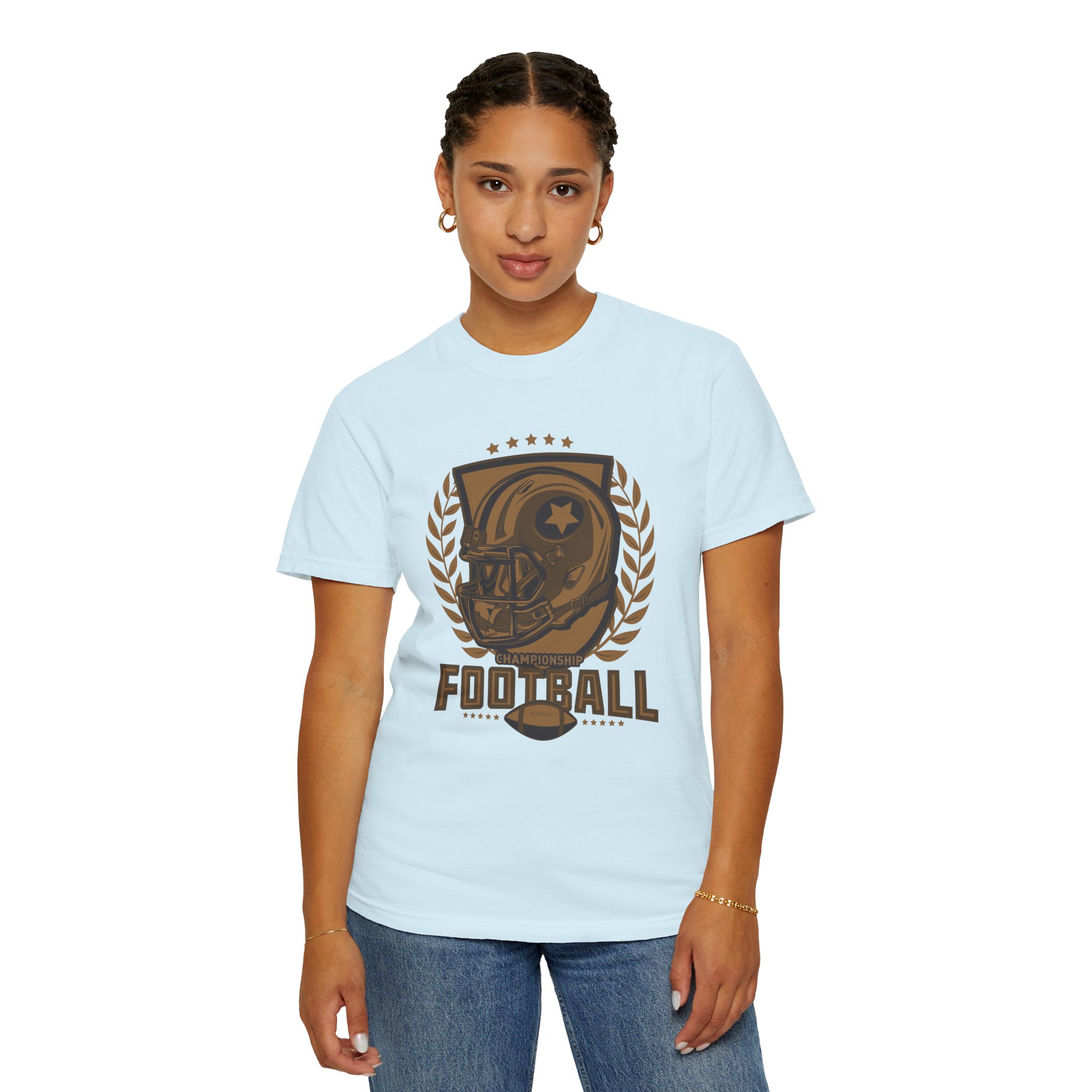 C - 16.14 - Football Unisex Garment-Dyed T-shirt | Casual Sports Apparel, Gift for Fans, Game Day Wear, Comfortable Everyday Style. - Image 36