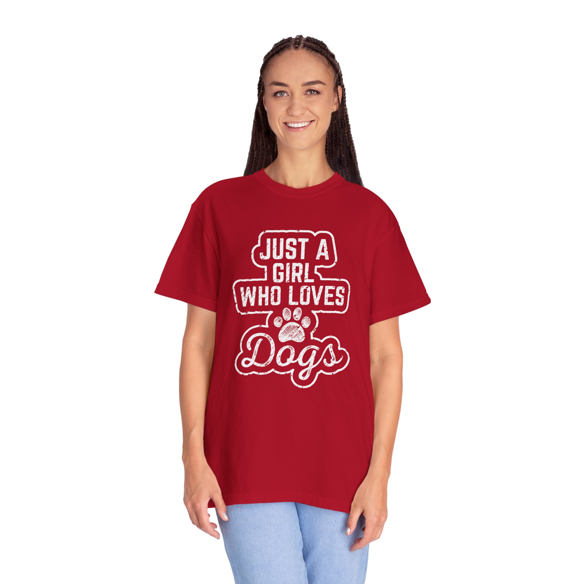 b2 - 4.3- Just a Girl Who Loves Dogs T-Shirt – Cute Dog Lover Graphic Tee for Pet Lovers & Everyday Casual Style. - Image 3