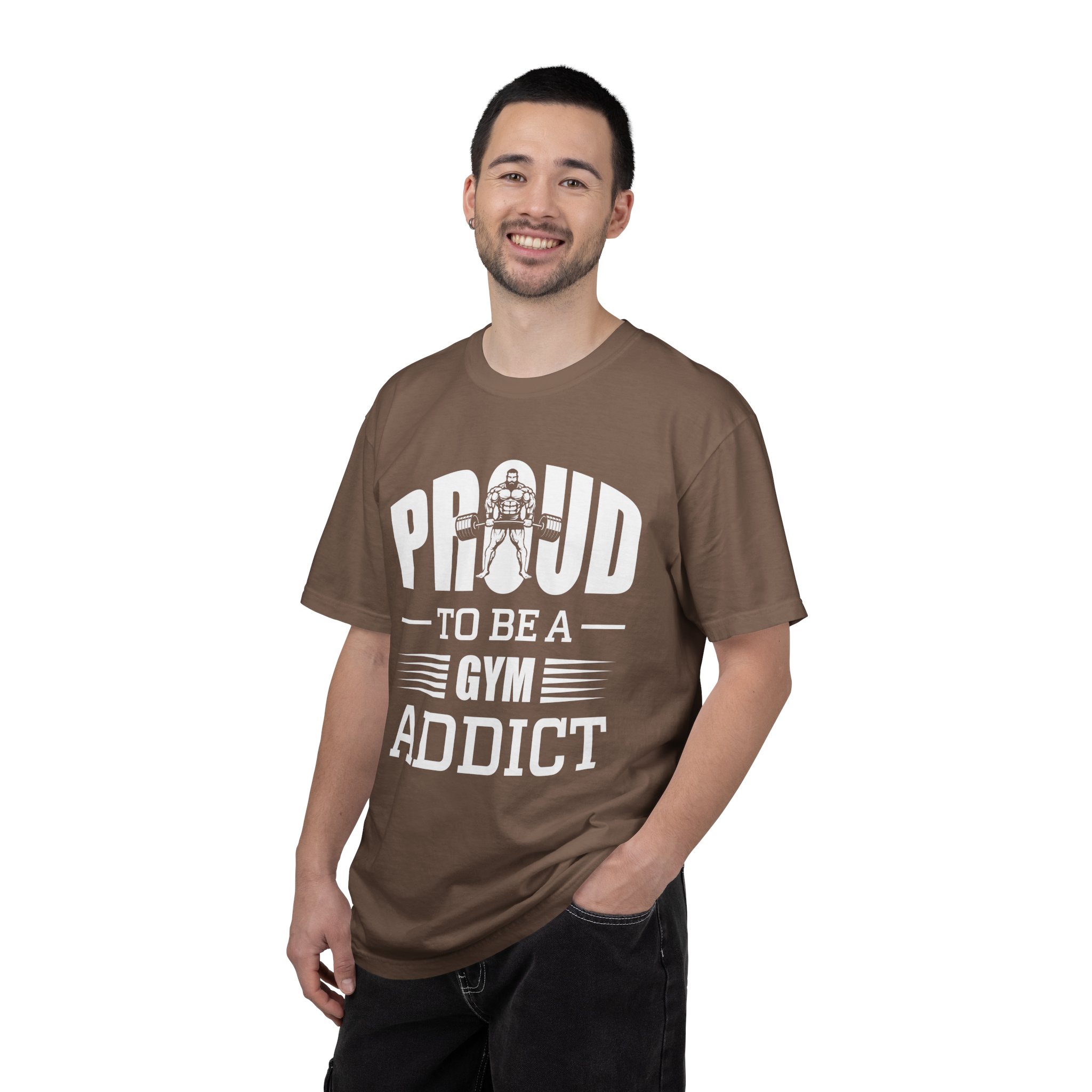 b2 - 6.20 - Proud to Be a Gym Addict T-Shirt – Bold Fitness Graphic Tee for Dedication, Strength & True Gym Lifestyle. - Image 2