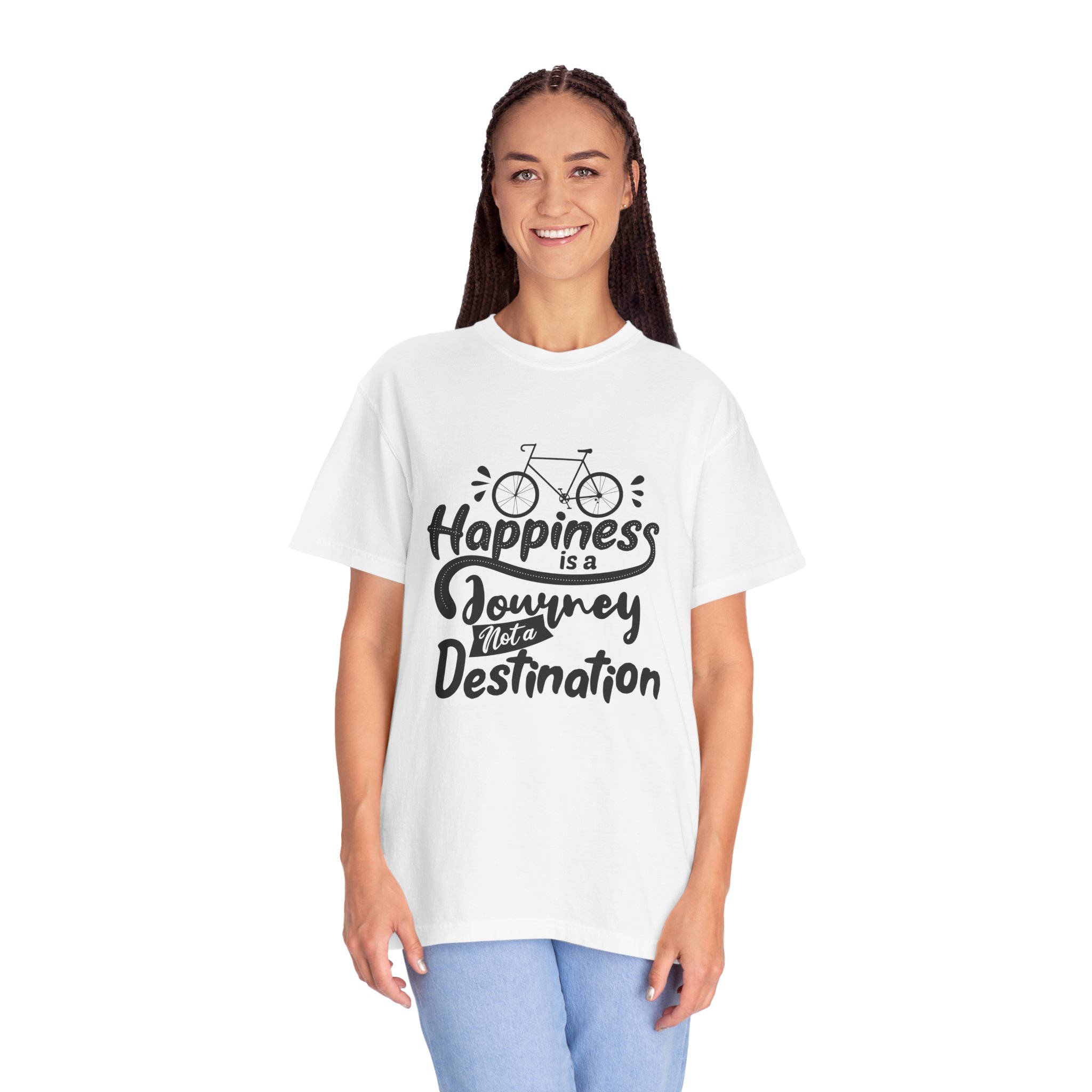 Inspirational T-Shirt, Happiness Journey Tee, Bike Lovers Gift, Casual Wear, Motivational Apparel, Adventure Clothing. - Image 11