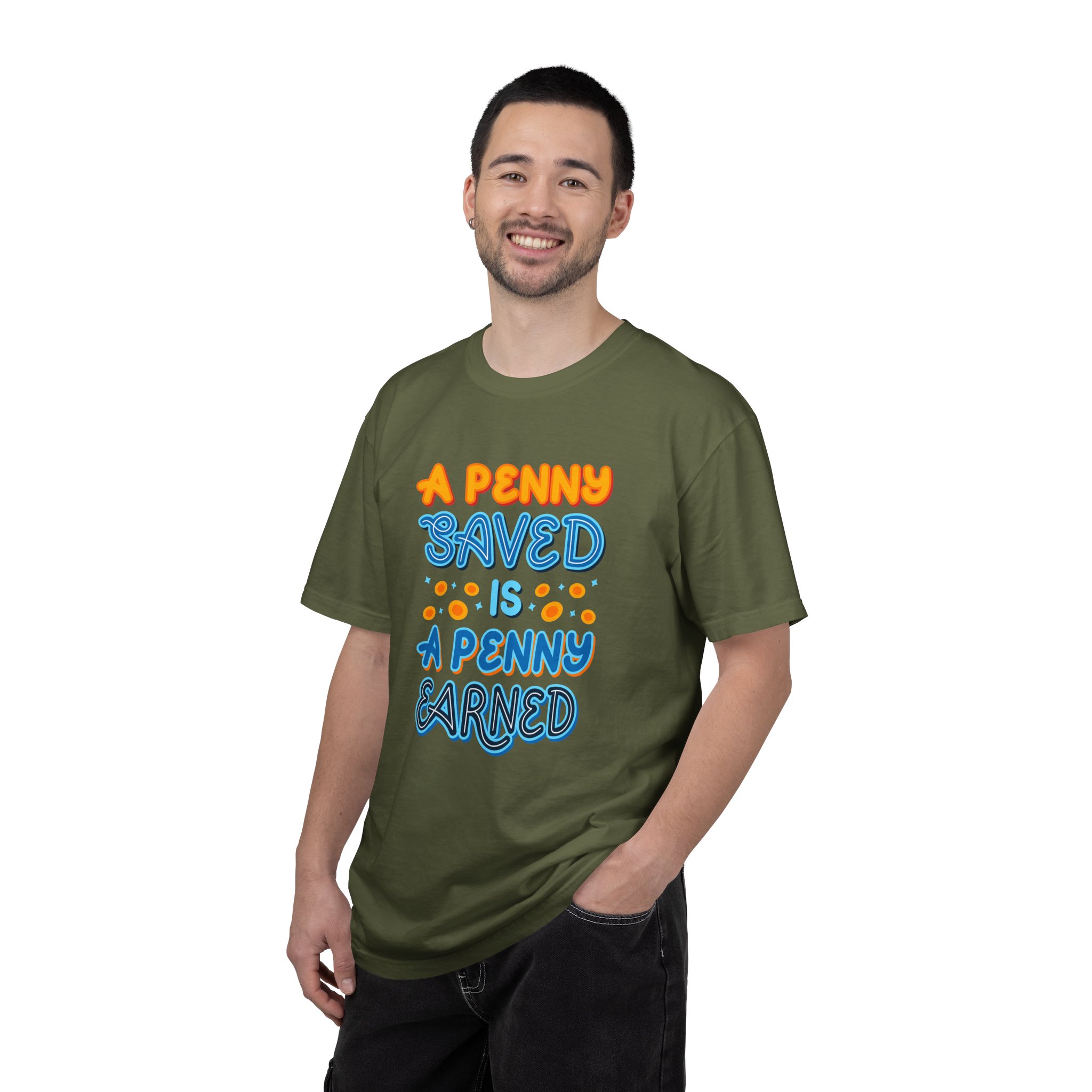 b2 - 2.7b - A Penny Saved Is a Penny Earned T-Shirt – Retro Inspirational Savings Quote Graphic Tee for Smart Living & Financial Motivation. - Image 50