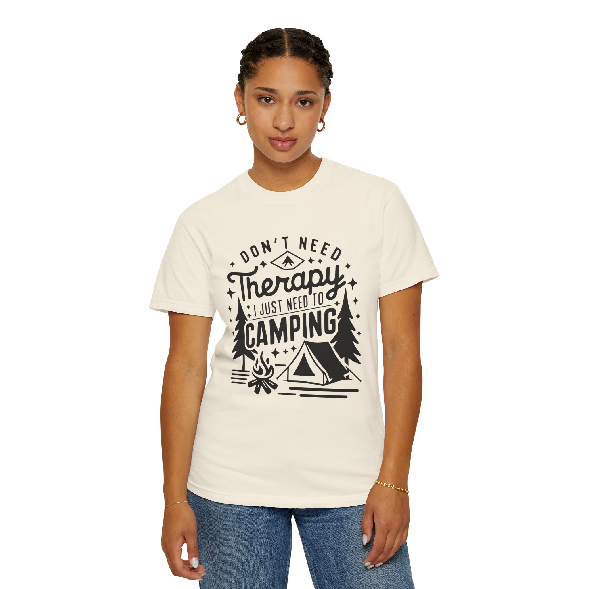 Camping Therapy T-Shirt | Unisex Garment-Dyed Tee for Outdoor Lovers, Perfect Gift for Campers, Nature Lovers, and Adventure Seekers. - Image 4