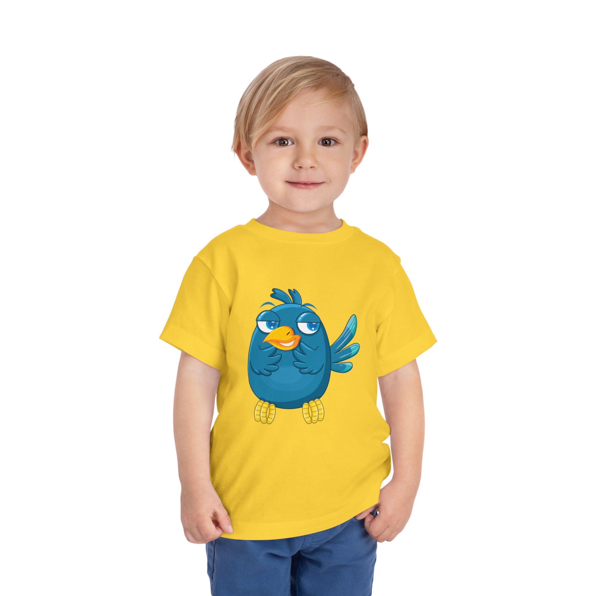Cute Blue Cartoon Bird Toddler T-Shirt – Adorable Animal Graphic Tee for Kids, Boys & Girls. - Image 15