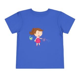 Cute Girl Watering Birds Toddler T-Shirt – Adorable Nature Garden Graphic Tee for Kids, Boys & Girls.
