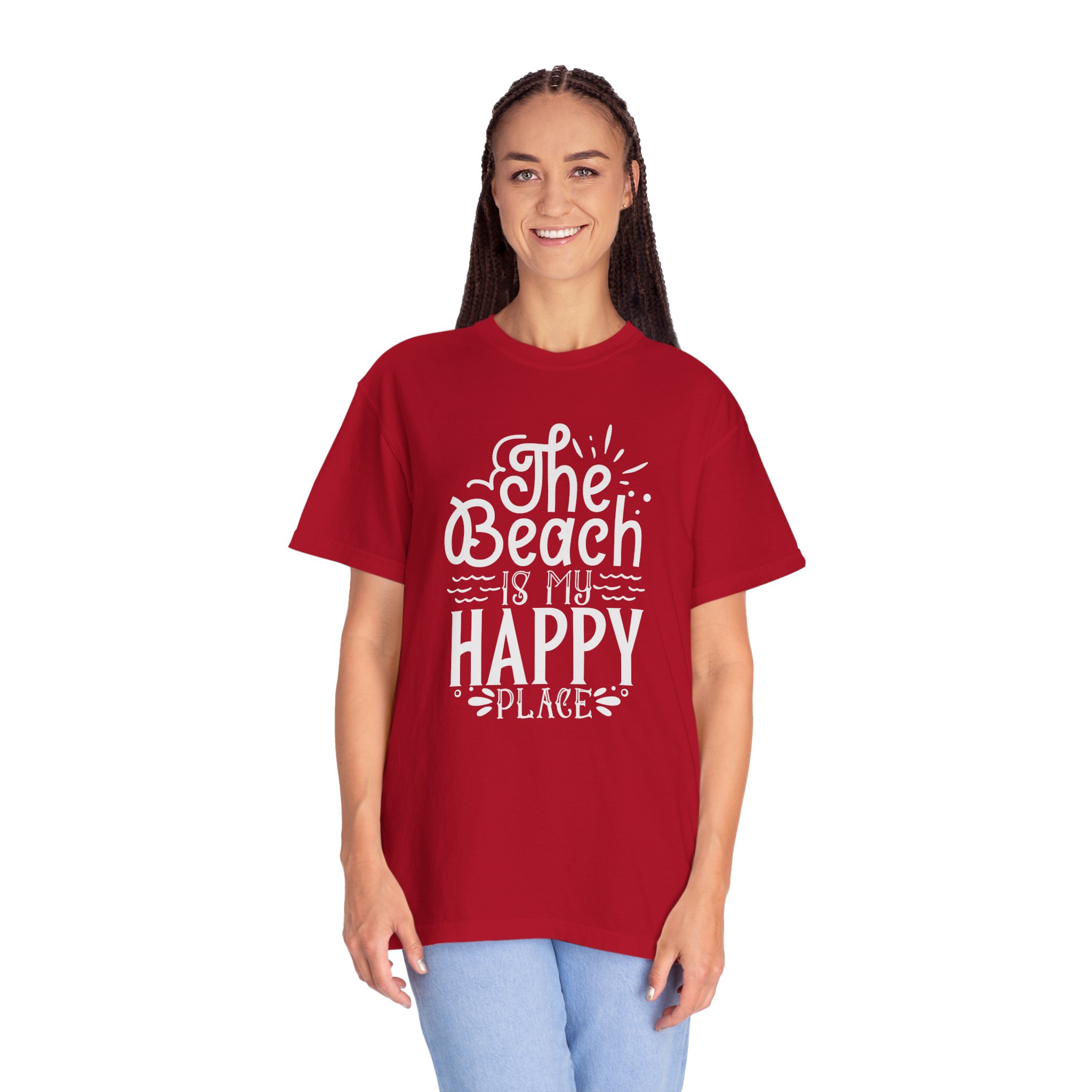 C - 13.6 - Beach-Themed Garment-Dyed T-Shirt, Perfect for Summertime, Vacation Wear, Casual Outings, Gifts for Sunshine Lovers. - Image 11