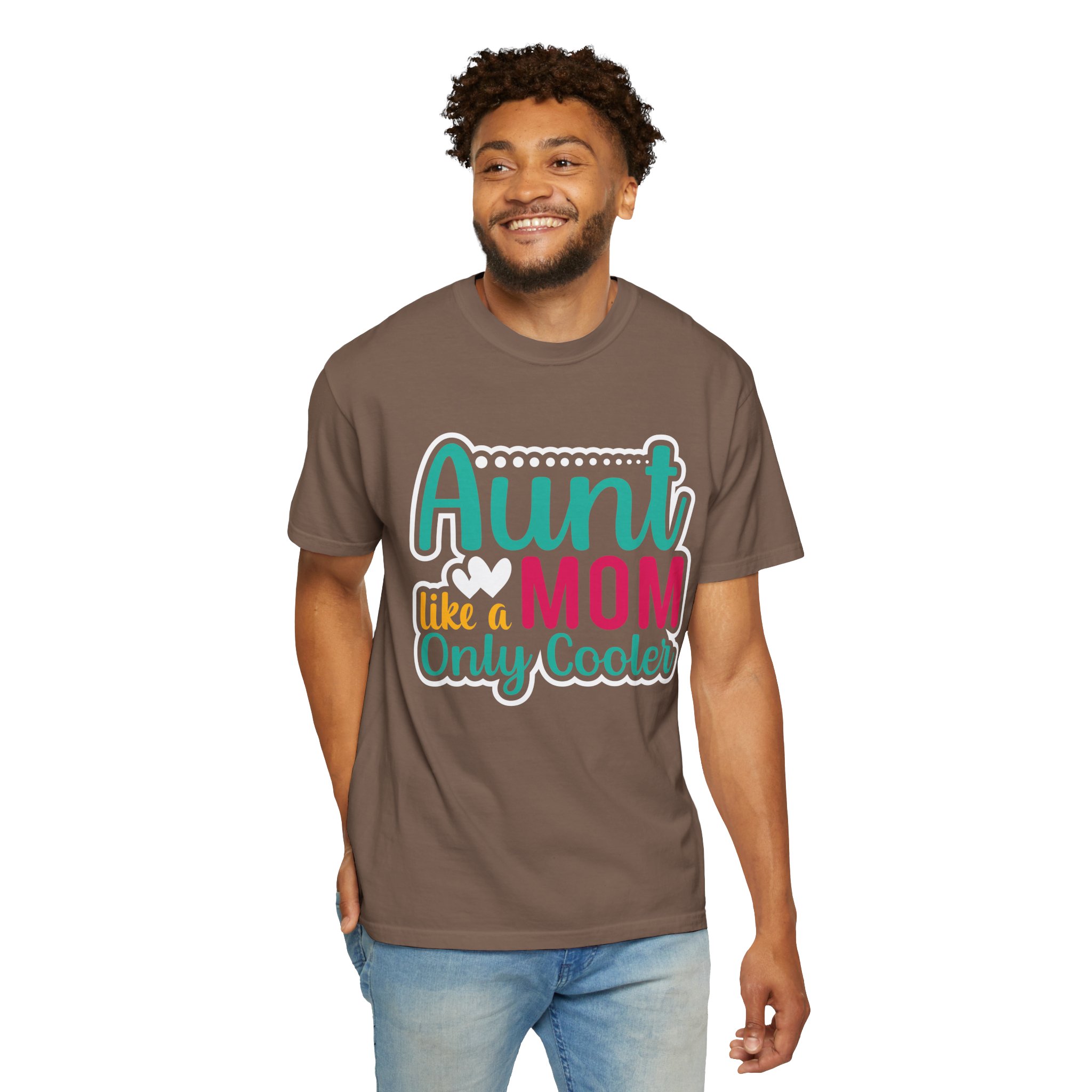 Aunt Like a Mom Unisex Garment-Dyed T-Shirt, Cool Aunt Gift, Family Reunion Tee, Mother's Day Shirt. - Image 14