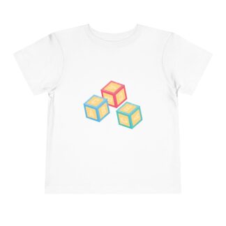 Colorful Toy Blocks Toddler T-Shirt – Cute Kids Graphic Tee for Boys & Girls, Baby Shower Gift.