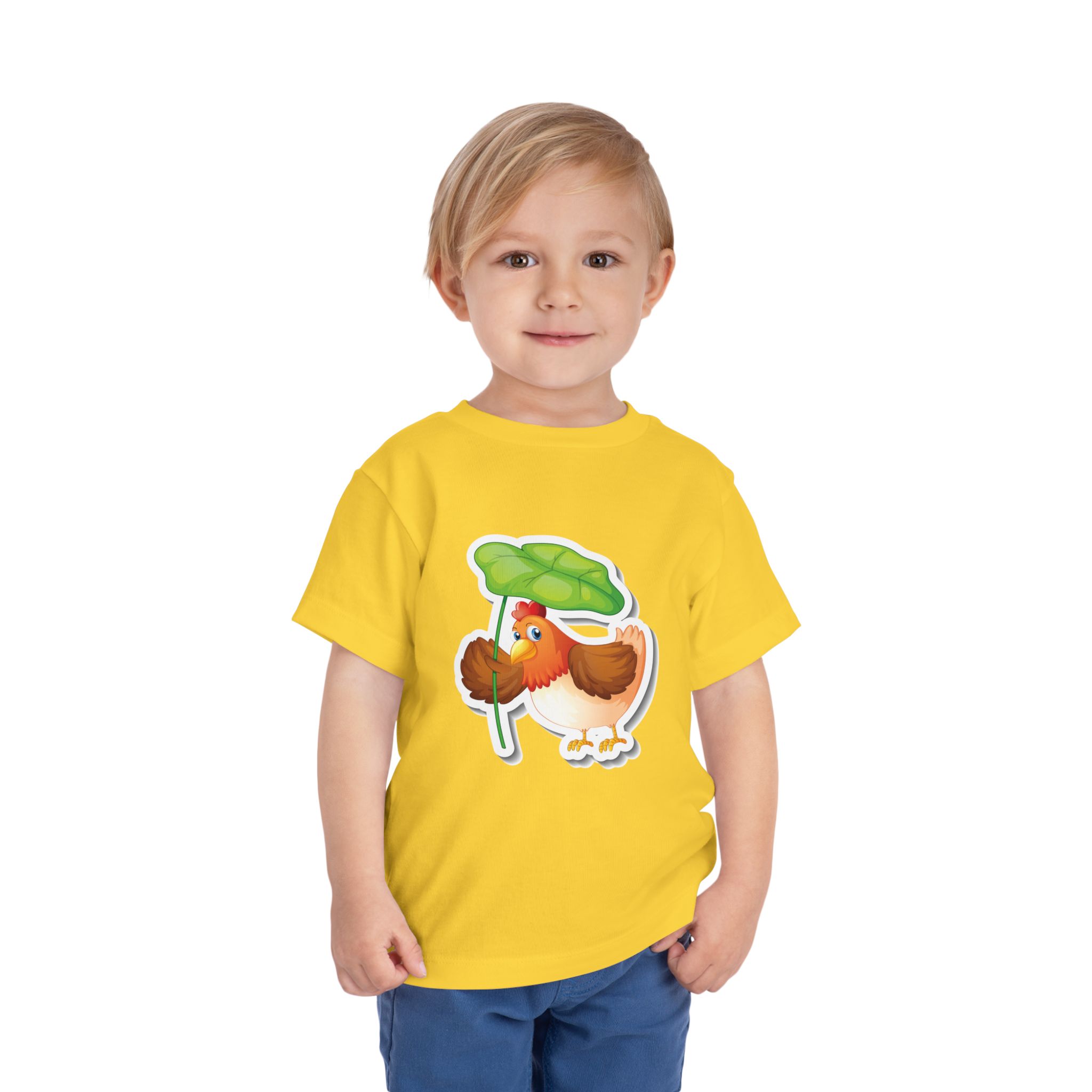 Cute Chick with Leaf Toddler T-Shirt – Adorable Baby Bird Graphic Tee for Kids, Boys & Girls. - Image 11