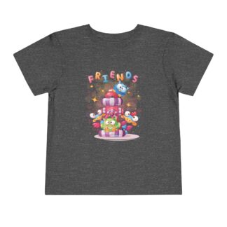 Friends Stack Cartoon Animals Toddler T-Shirt – Cute Colorful Animal Graphic Tee for Kids, Boys & Girls.
