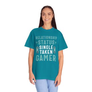 Gamer Graphic Tee for Gamers with Humor | EarnestlilyRelationship Status: Single Taken Gamer Unisex Tee - Image 19