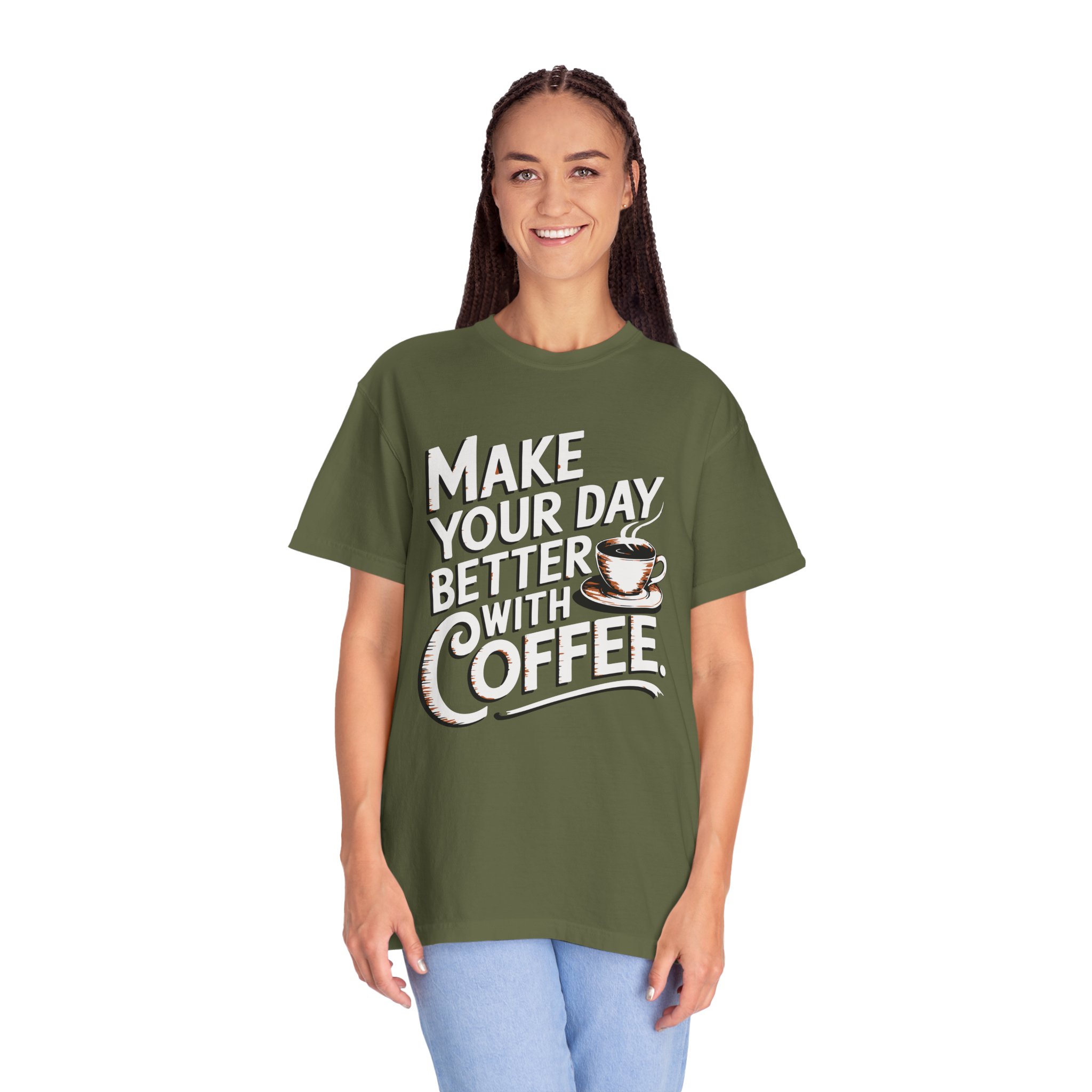 b2 - 1.14 - Make Your Day Better With Coffee T-Shirt – Positive Coffee Lover Graphic Tee for Daily Motivation & Good Vibes. - Image 11