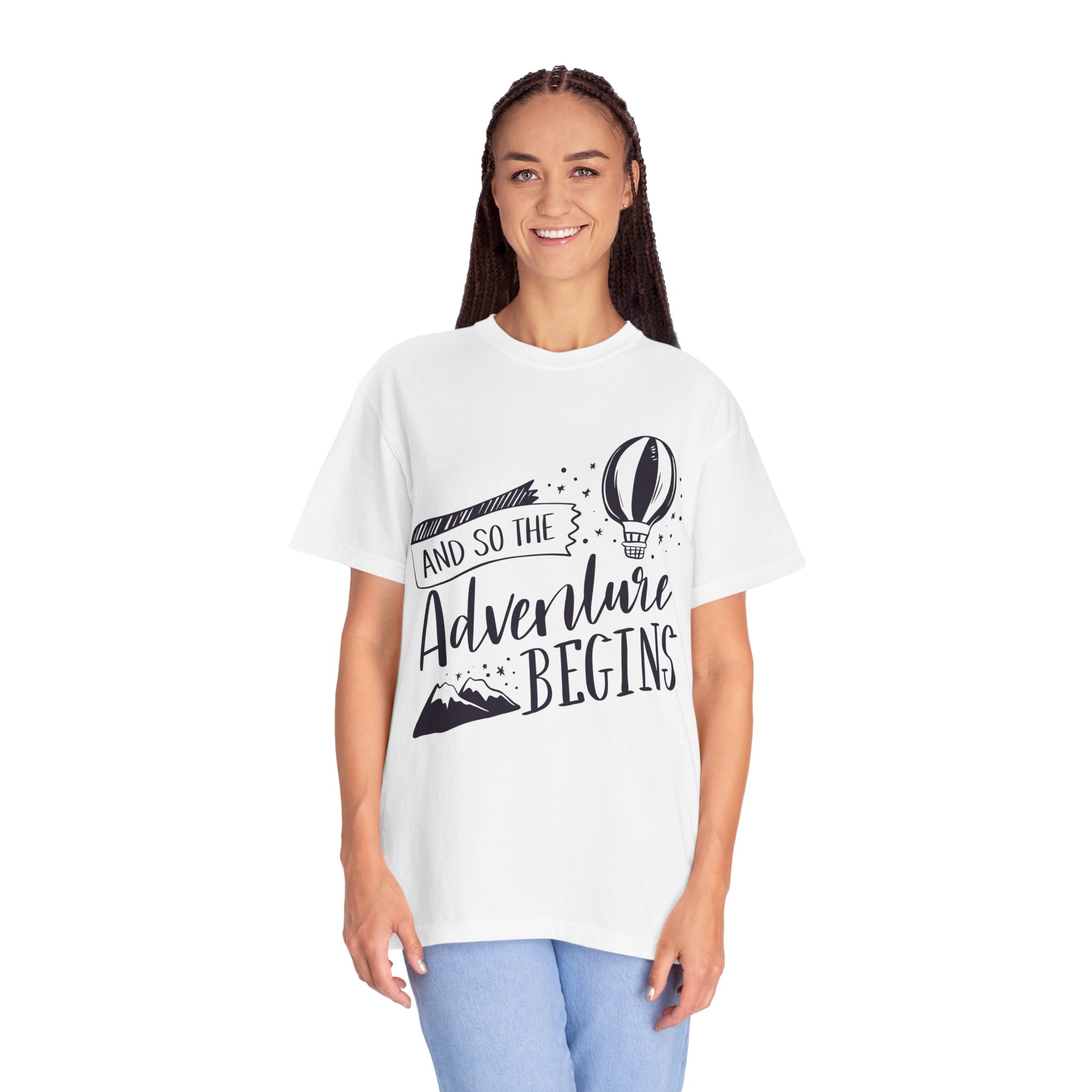 C - 14.1b - Adventure Begins Unisex T-Shirt, Travel Tee, Gift for Wanderlust, Adventure Apparel, Casual Wear, Explorer Top. - Image 3