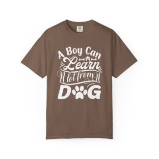 A Boy Can Learn a Lot From a Dog T-Shirt – Funny Dog Lover Tee for Boys & Dog Owners.