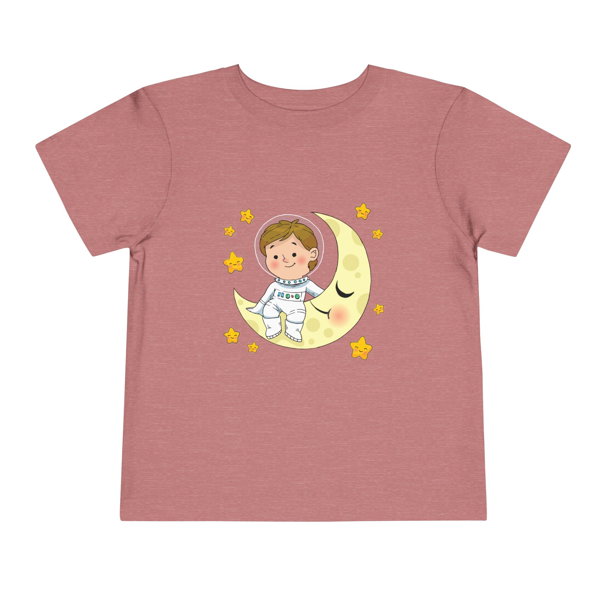 Cute Astronaut on Crescent Moon Toddler T-Shirt – Fun Space Adventure Graphic Tee for Kids, Boys & Girls. - Image 9