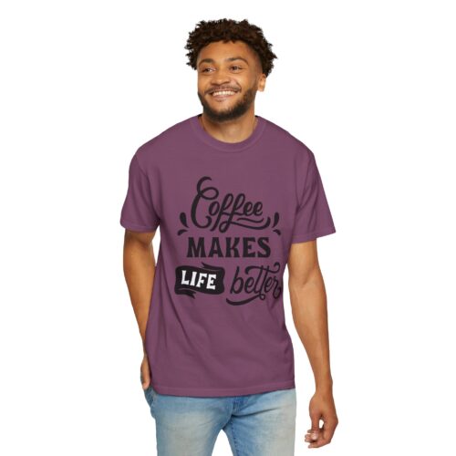 Coffee lover funny tshirt - Lives Better Tee - Image 38