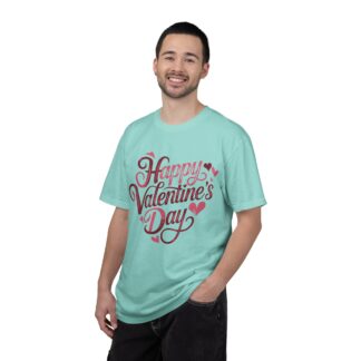 Happy Valentine’s Day Heart Script T-Shirt – Romantic Love Graphic Tee for Couples, Gift Giving & Festive Celebration. - Image 2