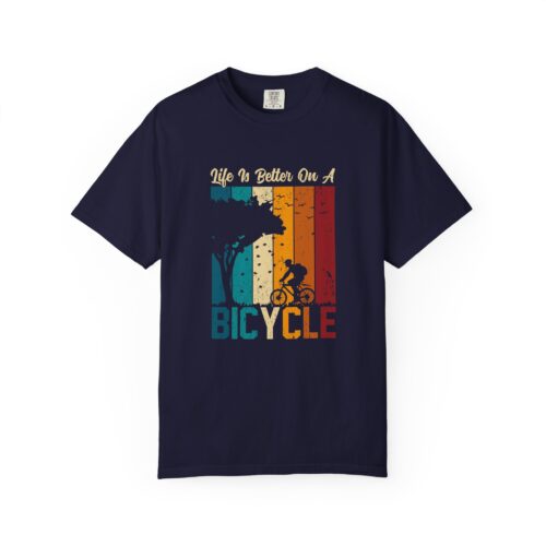 Bicycle Adventure T-Shirt, Unisex Garment-Dyed Tee for Cycling Enthusiasts, Perfect Gift for Riders, Eco-Friendly Apparel, Summer Outing Top.