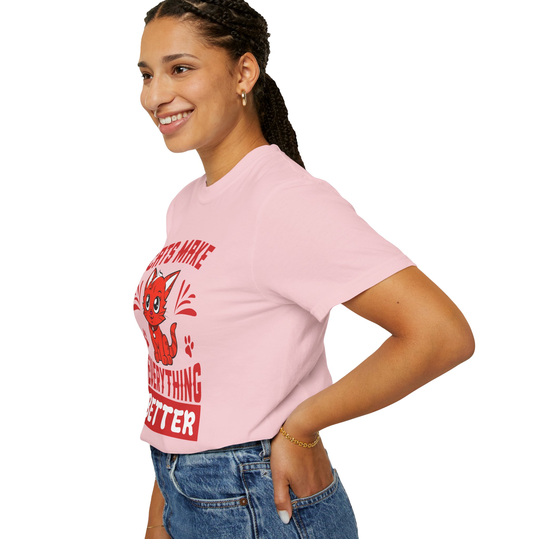 Cats Make Everything Better T-Shirt — Cute Red Kitten Graphic Tee for Cat Lovers, - Image 53